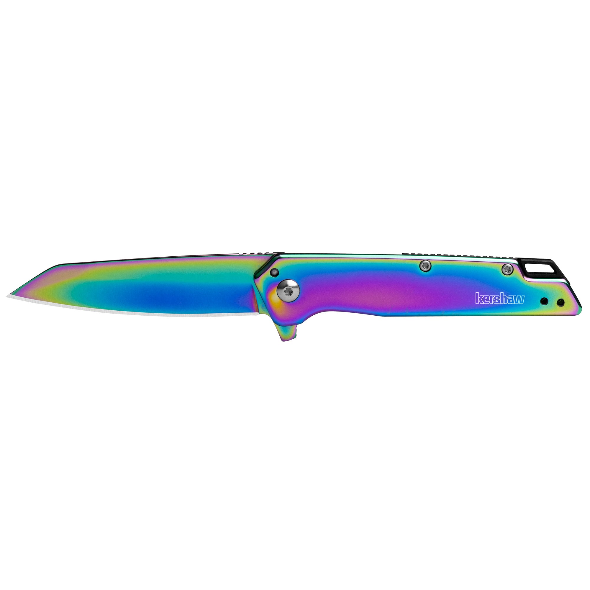 Kershaw Misdirect 1365RBW Rainbow PVD Folding Knife – Stylish Entry-Level Blade with Reverse Tanto Design