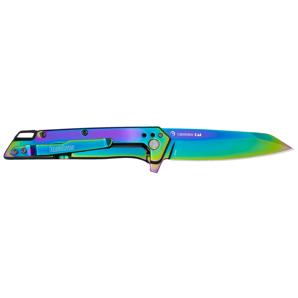 Kershaw Misdirect 1365RBW Rainbow PVD Folding Knife – Stylish Entry-Level Blade with Reverse Tanto Design