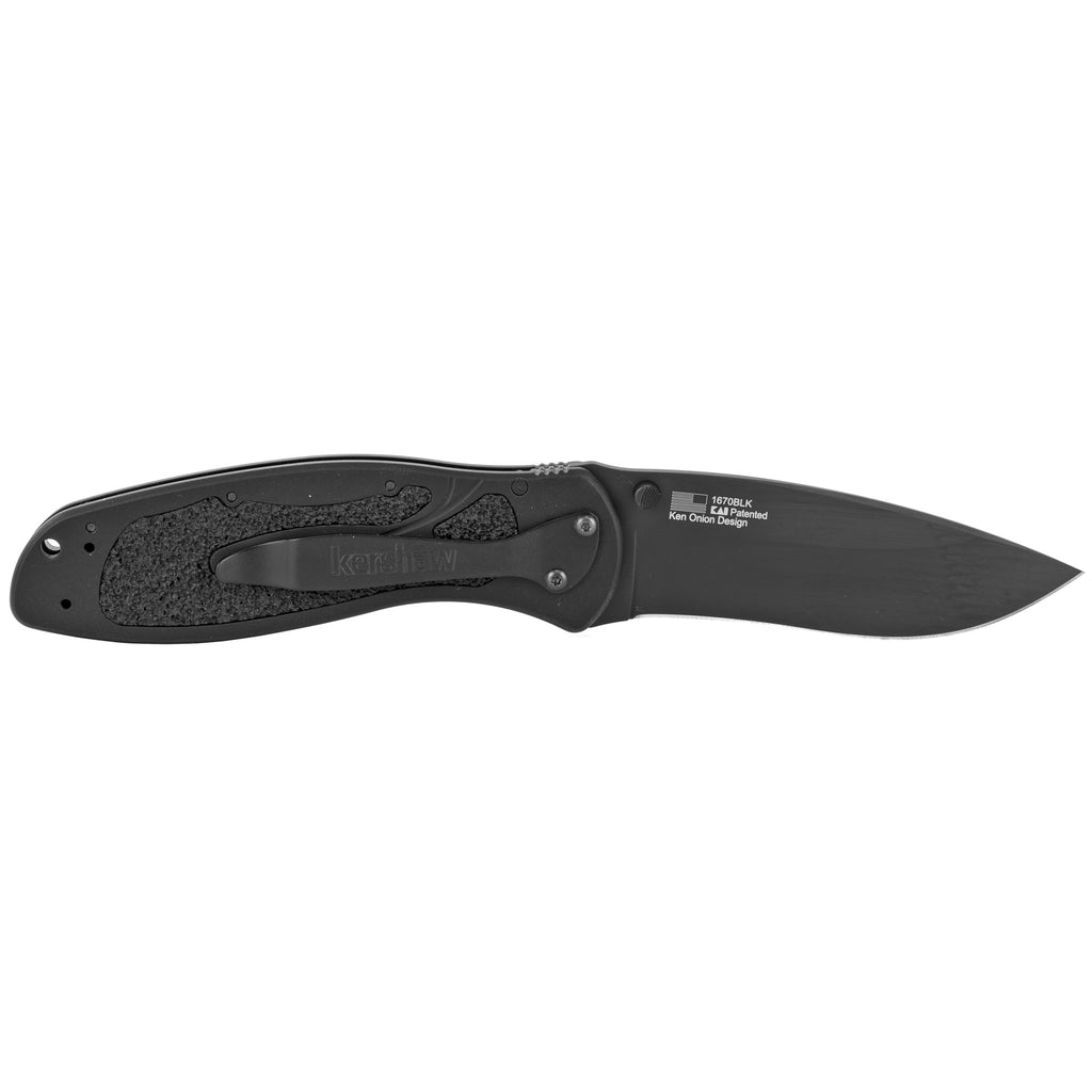 Kershaw Blur Black Folding Knife with Assisted Opening and 14C28N Steel - Part #1670BLK