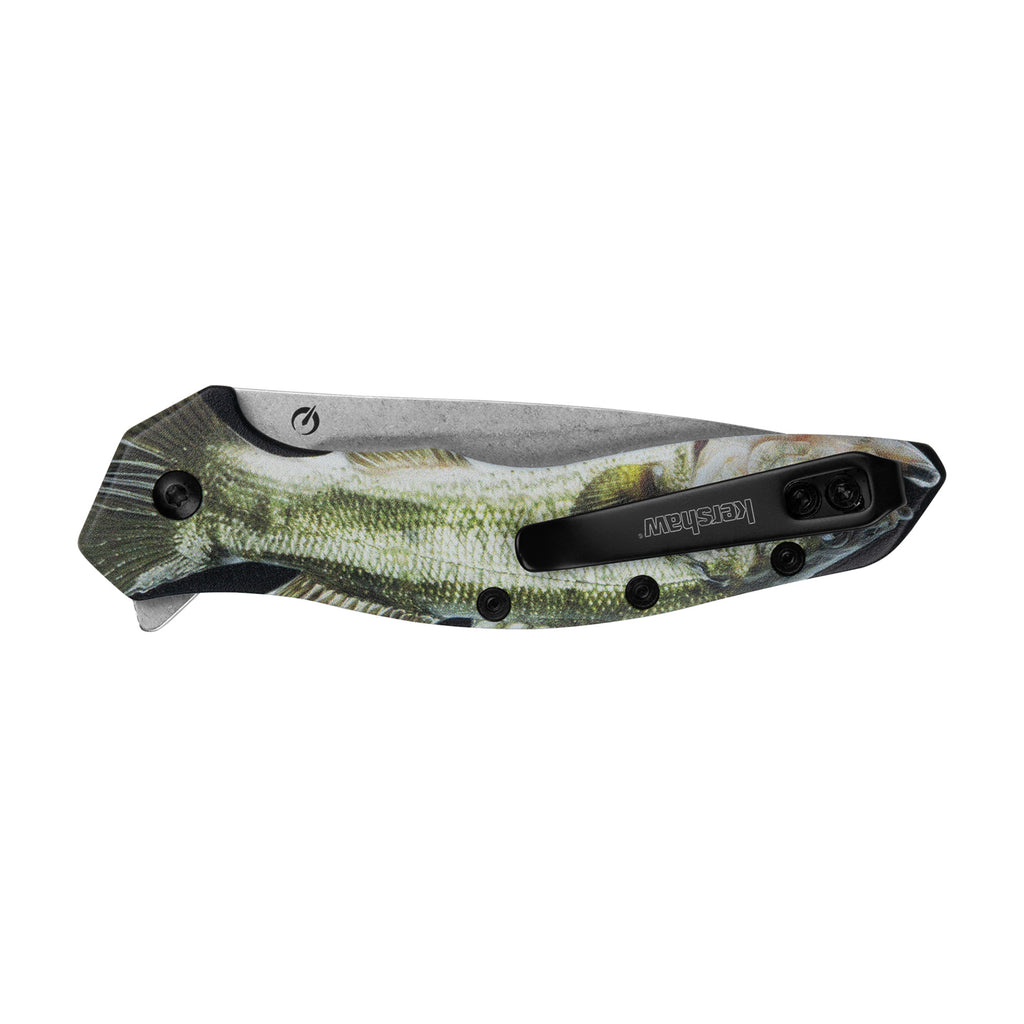 Kershaw Shoreline 3 Bass Folding Knife with Assisted Opening and 8Cr13MoV Blade