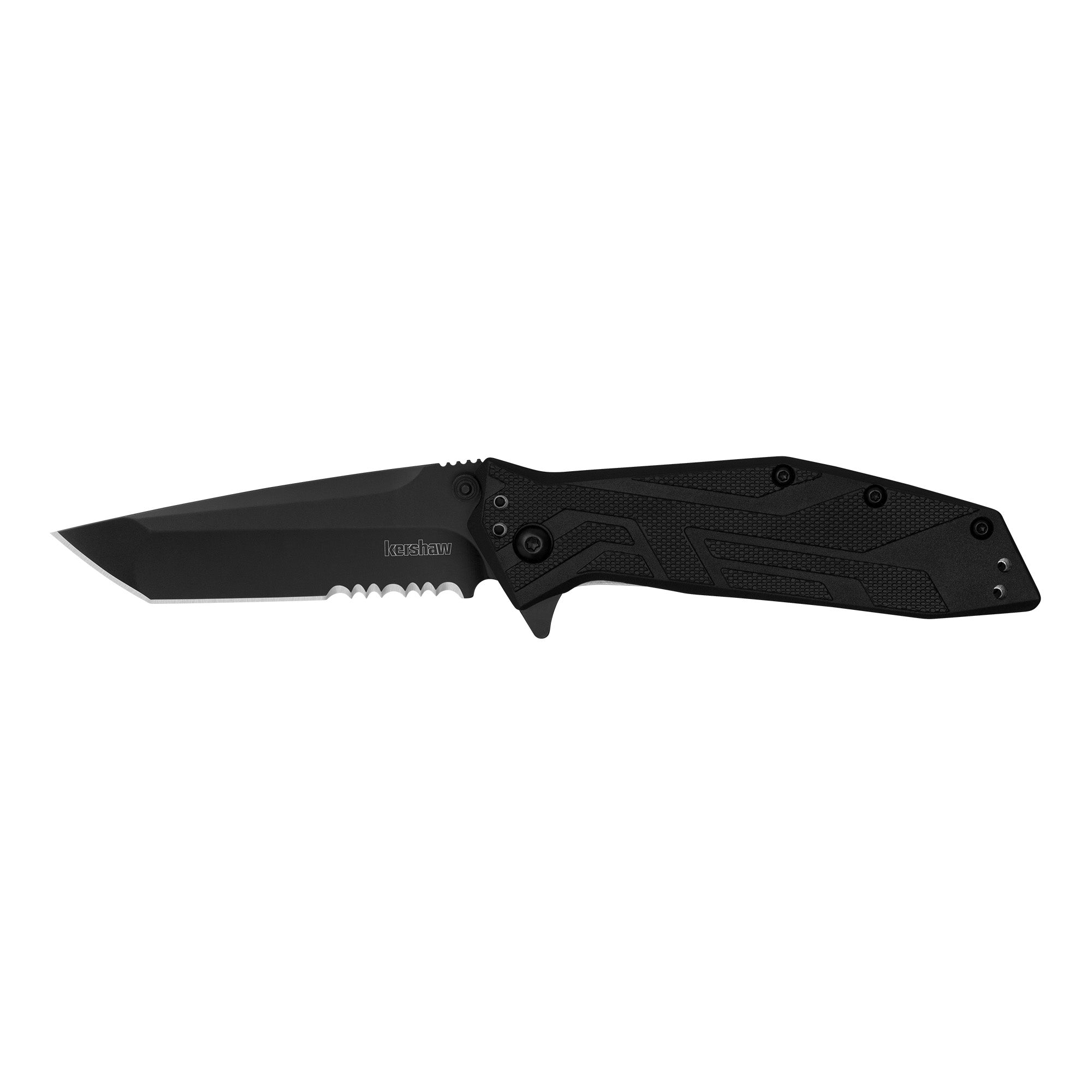 Kershaw Brawler 1990ST Folding Knife with Serrated Edge, 3-Inch Blade, Black