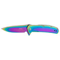 Kershaw Outcome 2.8 Rainbow PVD Assisted Folding Knife with Steel Frame Lock