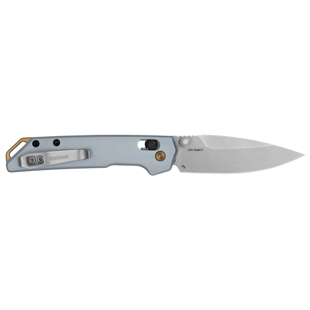 Kershaw Mini Iridium Folding Knife with D2 Blade and Blue Handle