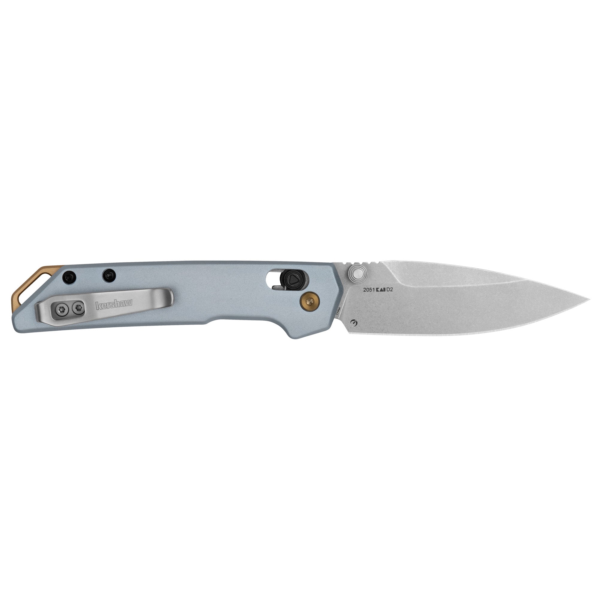 Kershaw Mini Iridium Folding Knife with D2 Blade and Blue Handle