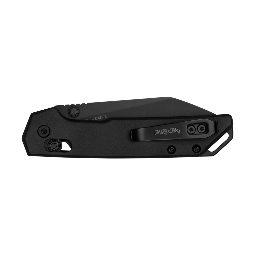 Kershaw Mini Iridium Reverse Tanto Folding Knife with D2 Steel, Black Handle and Reversible Pocket Clip