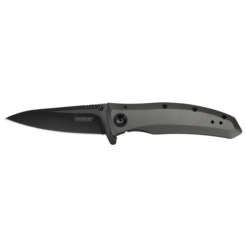 Kershaw Grid 3.7-Inch Plain Edge Folding Knife with Assisted Opening and Black-Oxide Finish
