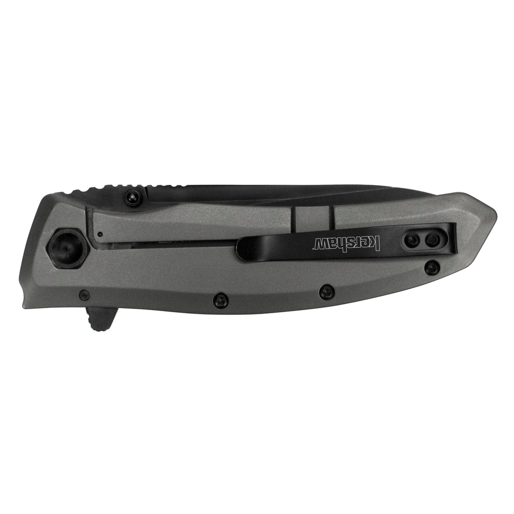 Kershaw Grid 3.7-Inch Plain Edge Folding Knife with Assisted Opening and Black-Oxide Finish
