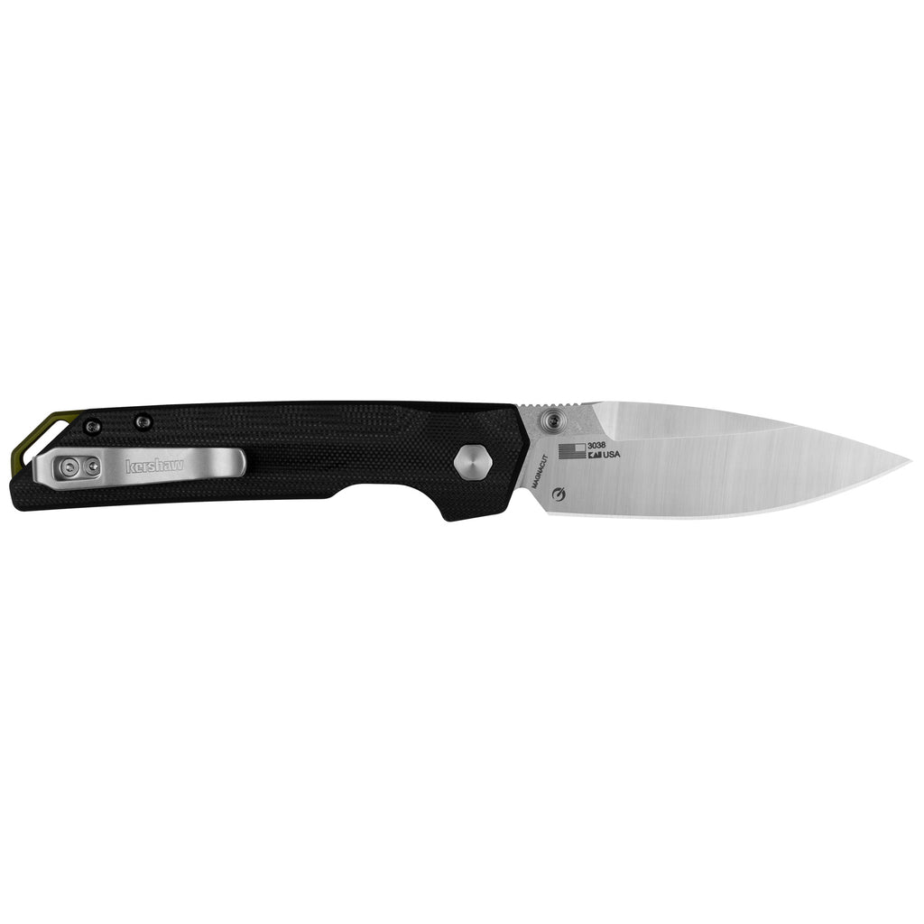 Kershaw Iridium Button Lock Folding Knife - 3.45-inch CPM MagnaCut Blade, Black G10 Handles