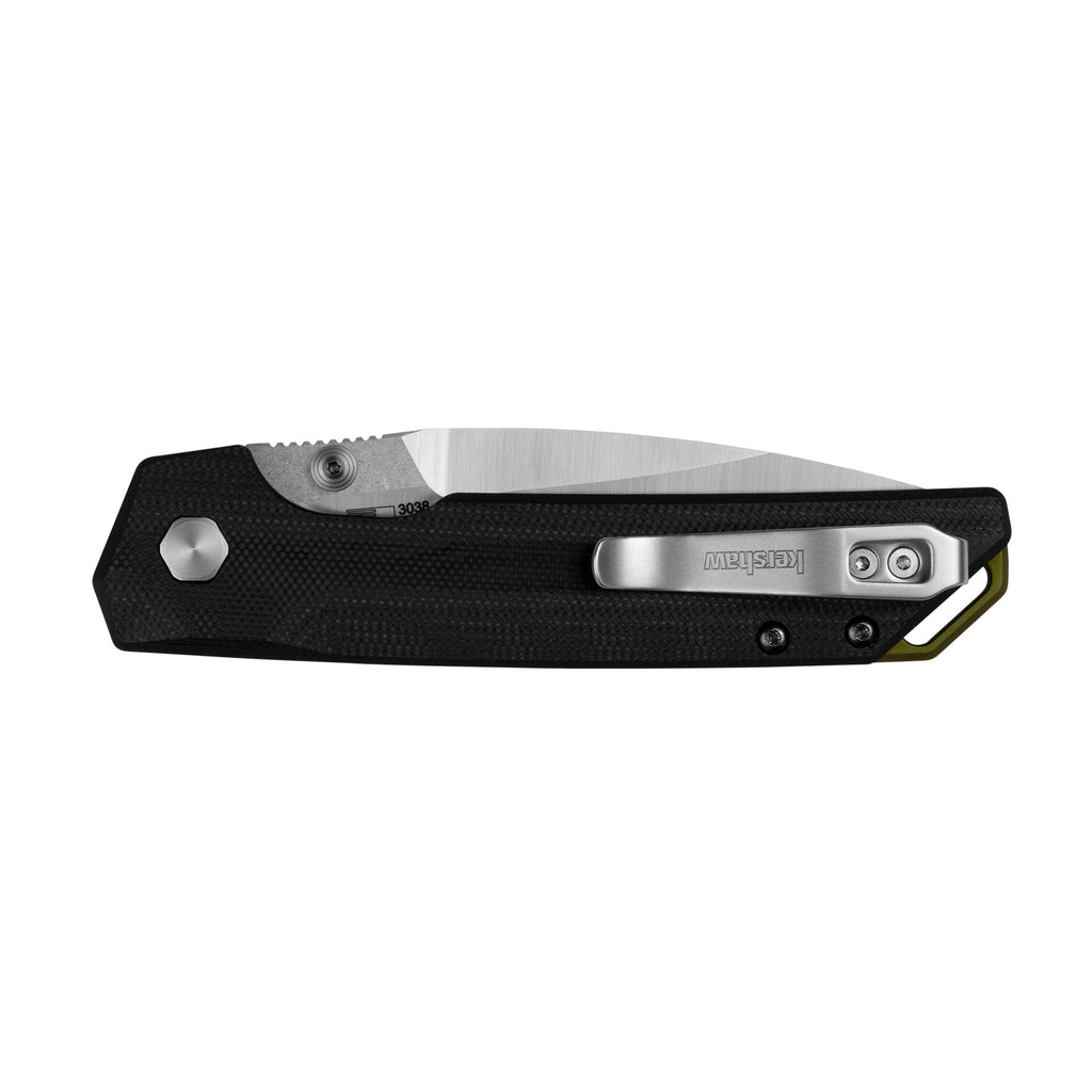 Kershaw Iridium Button Lock Folding Knife - 3.45-inch CPM MagnaCut Blade, Black G10 Handles