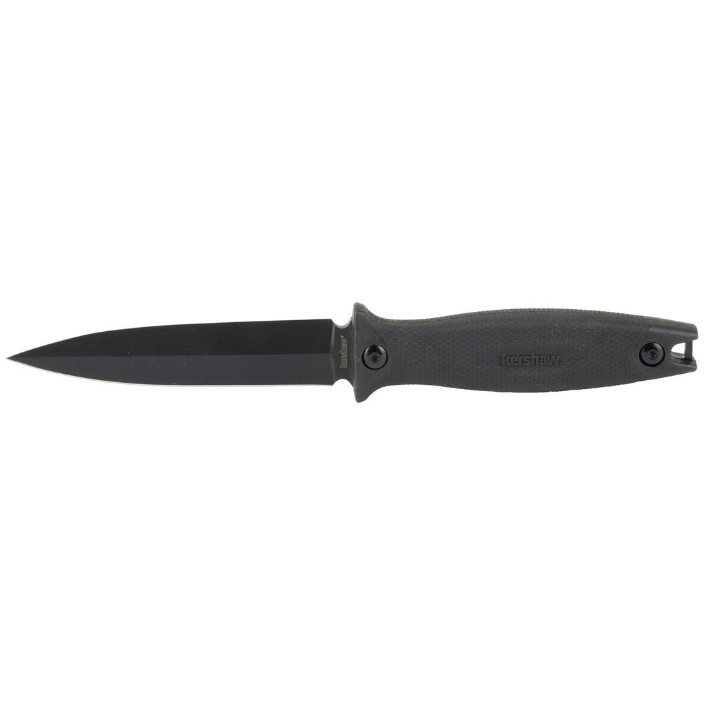 Kershaw Secret Agent Fixed Blade Knife with Black Finish – Model 4007
