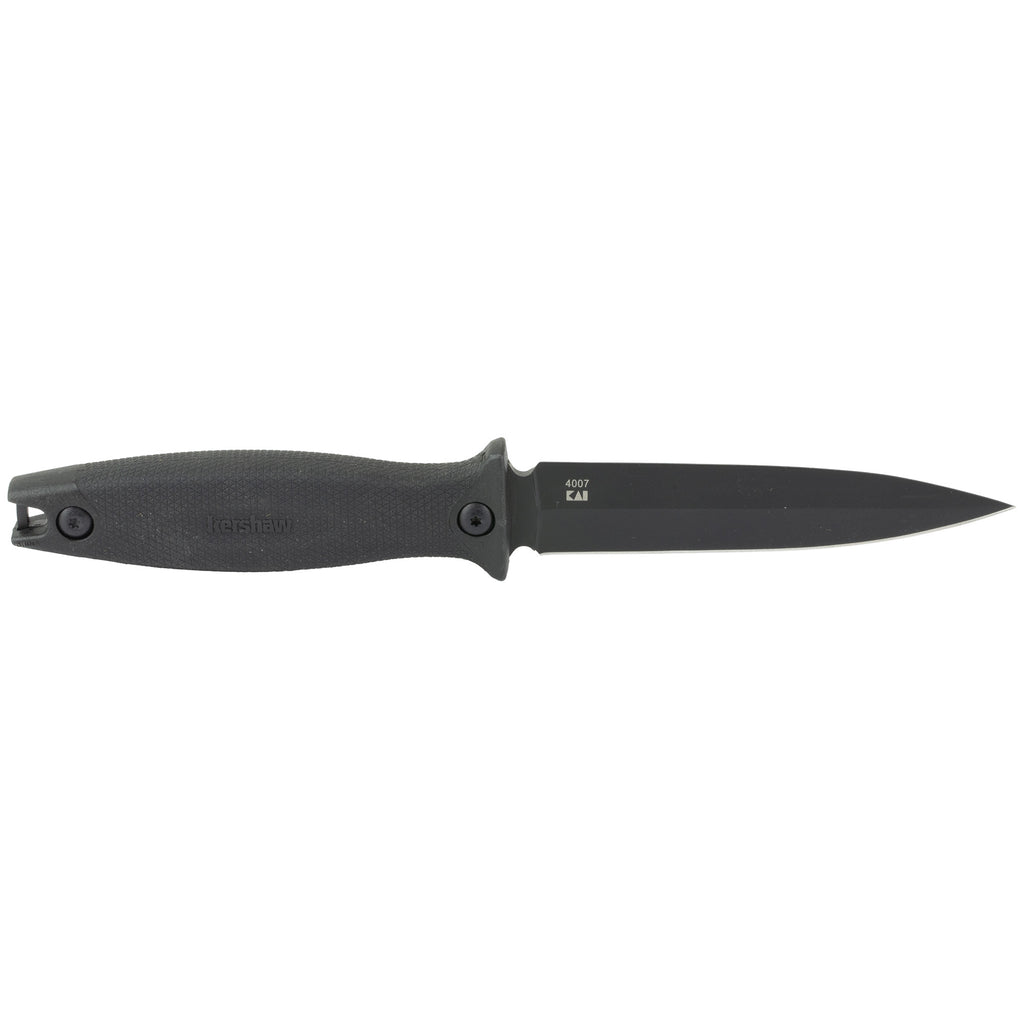 Kershaw Secret Agent Fixed Blade Knife with Black Finish – Model 4007