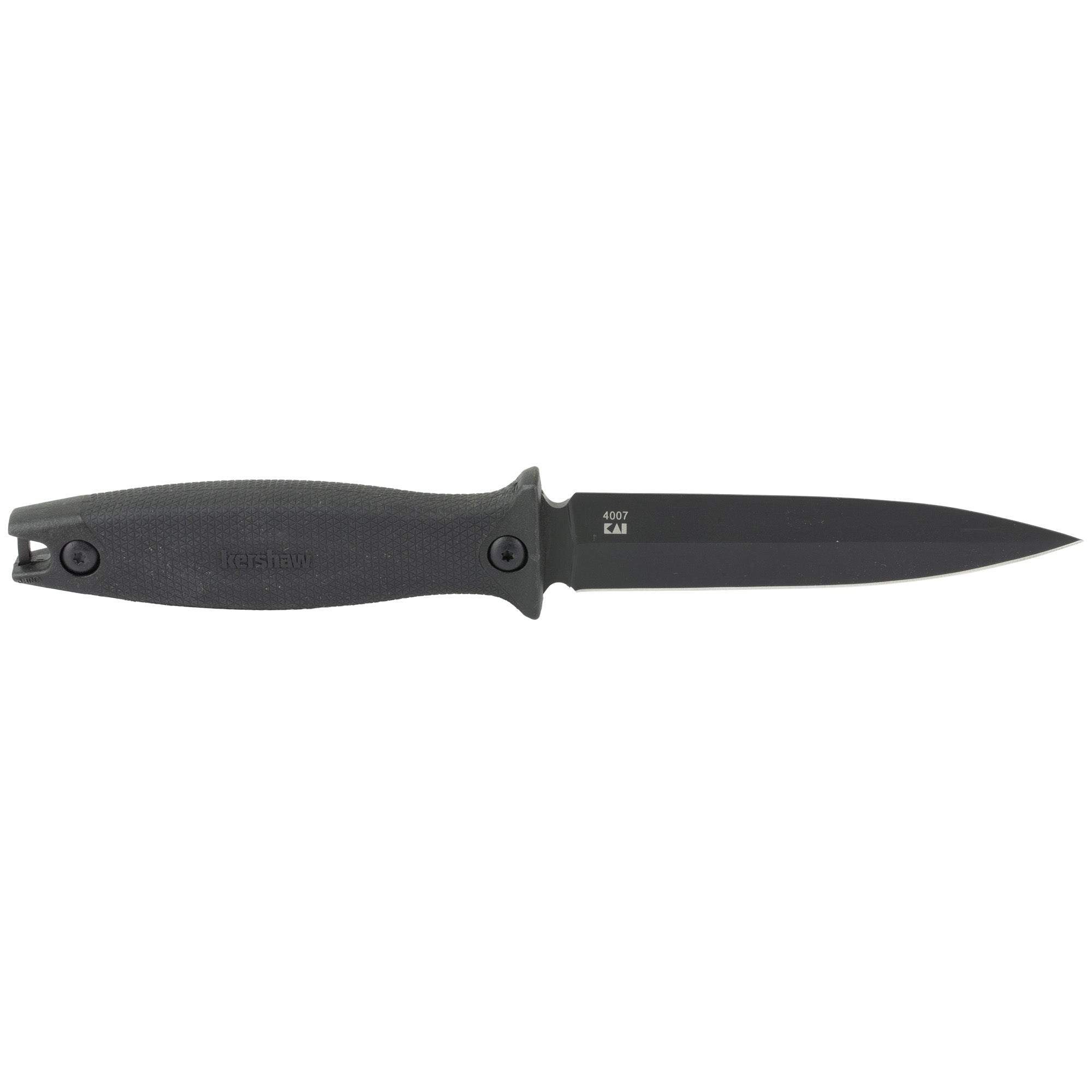 Kershaw Secret Agent Fixed Blade Knife with Black Finish – Model 4007