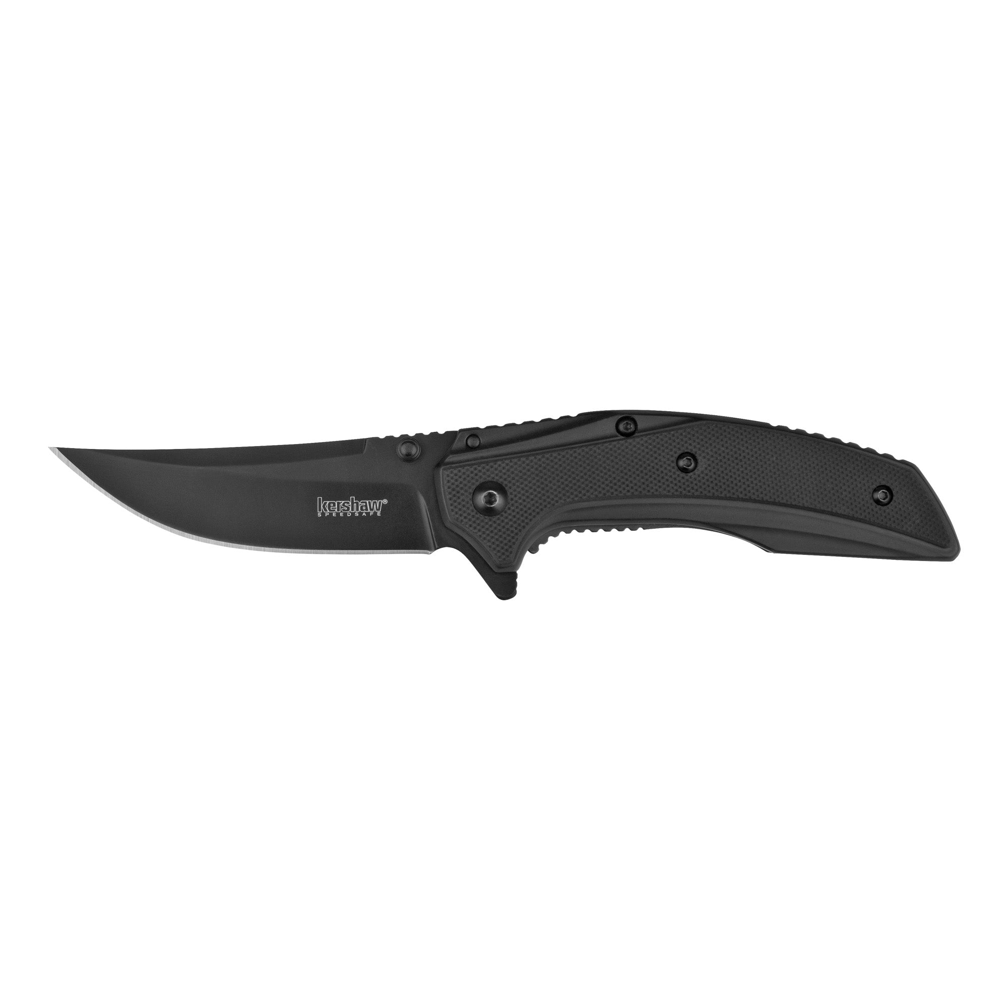 Kershaw Outright Black Folding Knife with Assisted Opening and PVD Coating (Model OURIGHT-BLACK, Part #8320BLK)