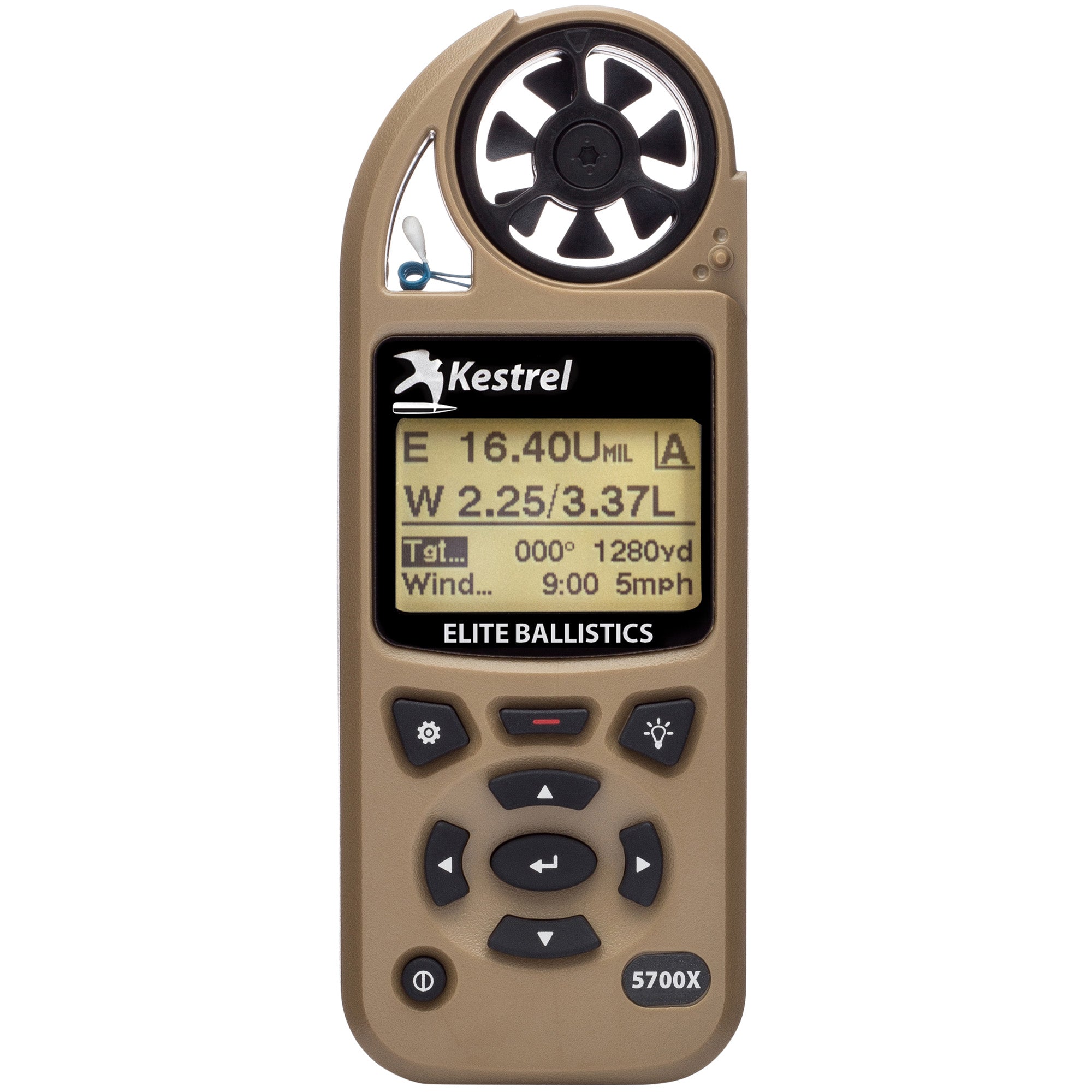Kestrel 5700X Elite Wind Meter with Ballistics in Tan – High-Performance Long-Range Weather Measurement Tool