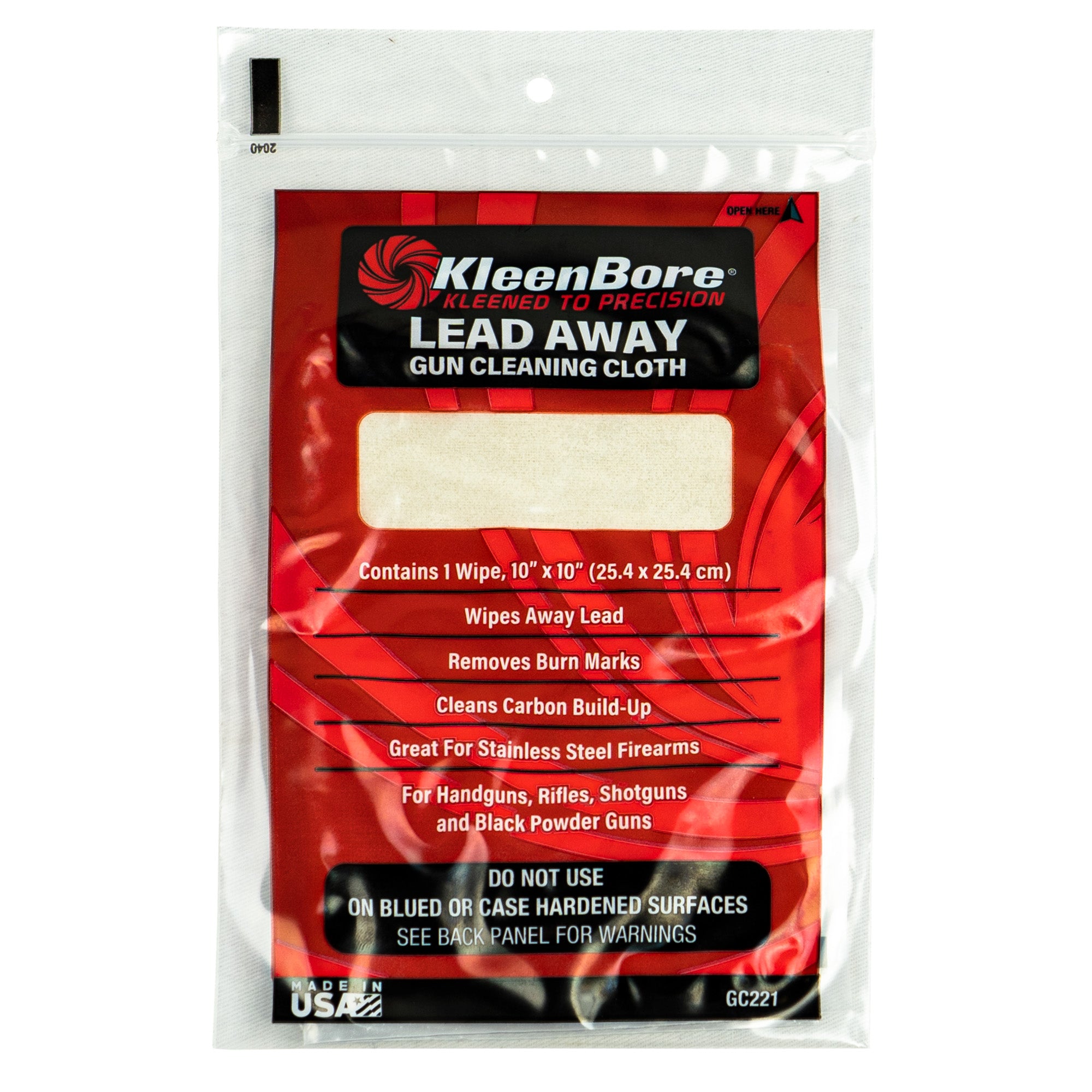 Kleen-Bore Lead Away Gun Cleaning Cloth Model GC221S for Lead and Carbon Removal