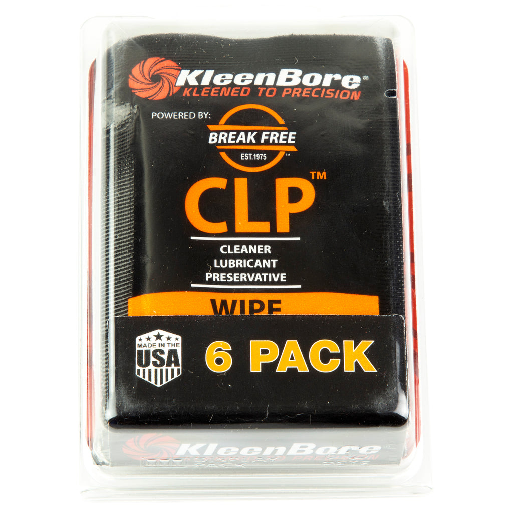 Kleen-Bore CLP Wipes 6-Pack - Pre-Saturated Gun Cleaning Wipes for Firearms Maintenance