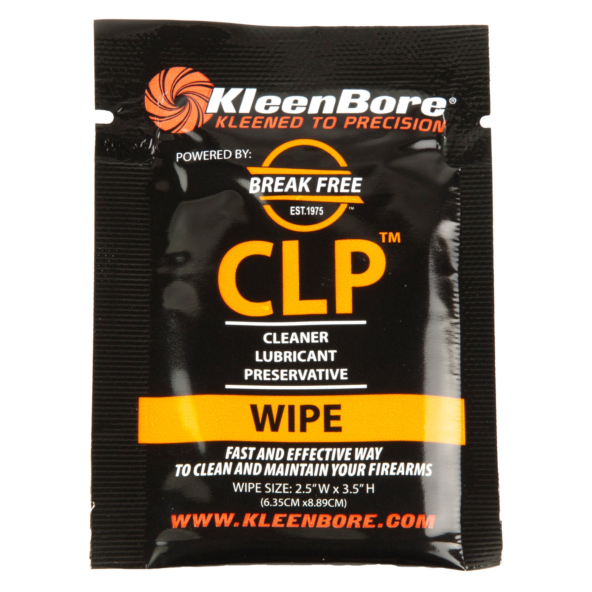 Kleen-Bore CLP Wipes 6-Pack - Pre-Saturated Gun Cleaning Wipes for Firearms Maintenance