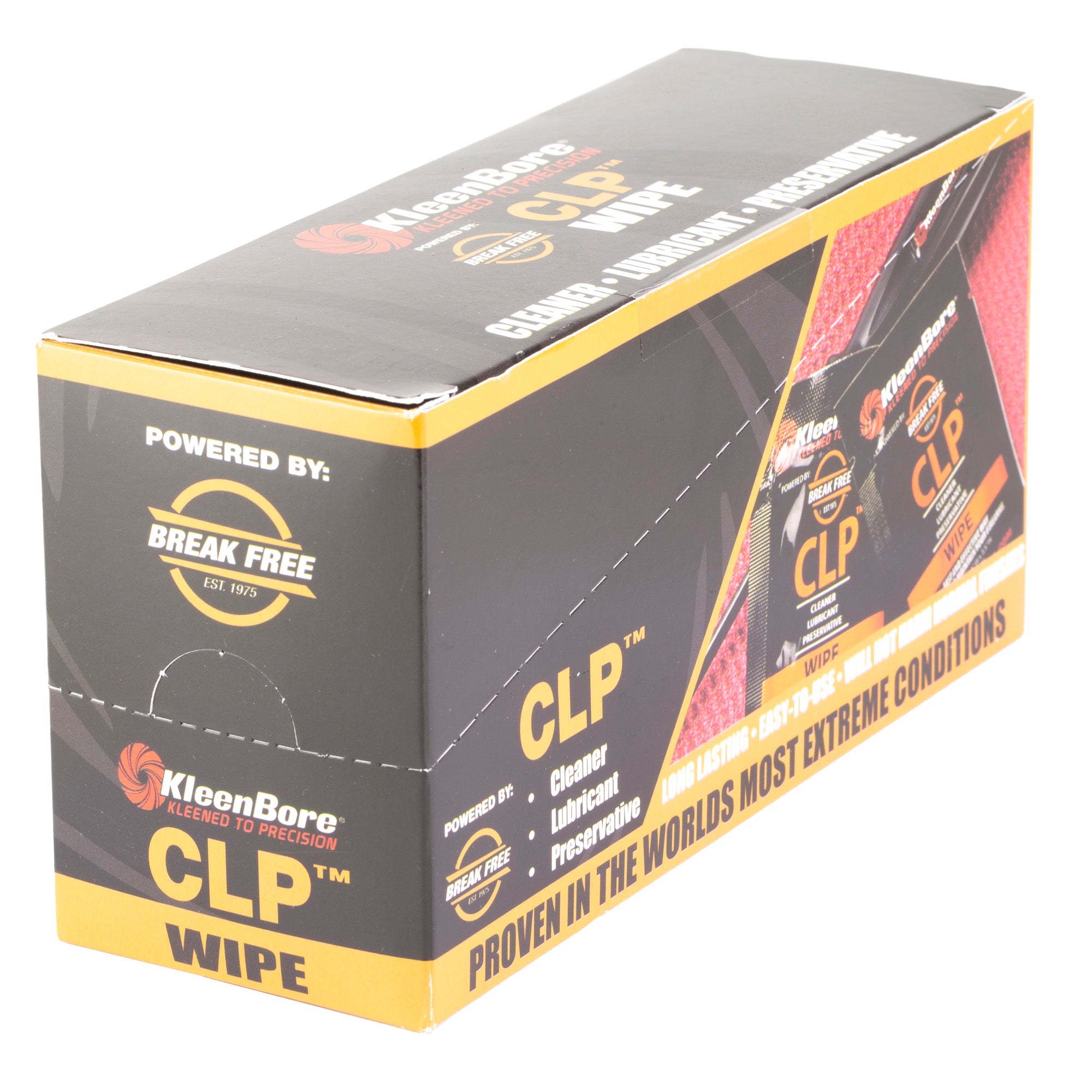 Kleen-Bore CLP Wipe Case - 50 Pre-Saturated Gun Cleaning Wipes