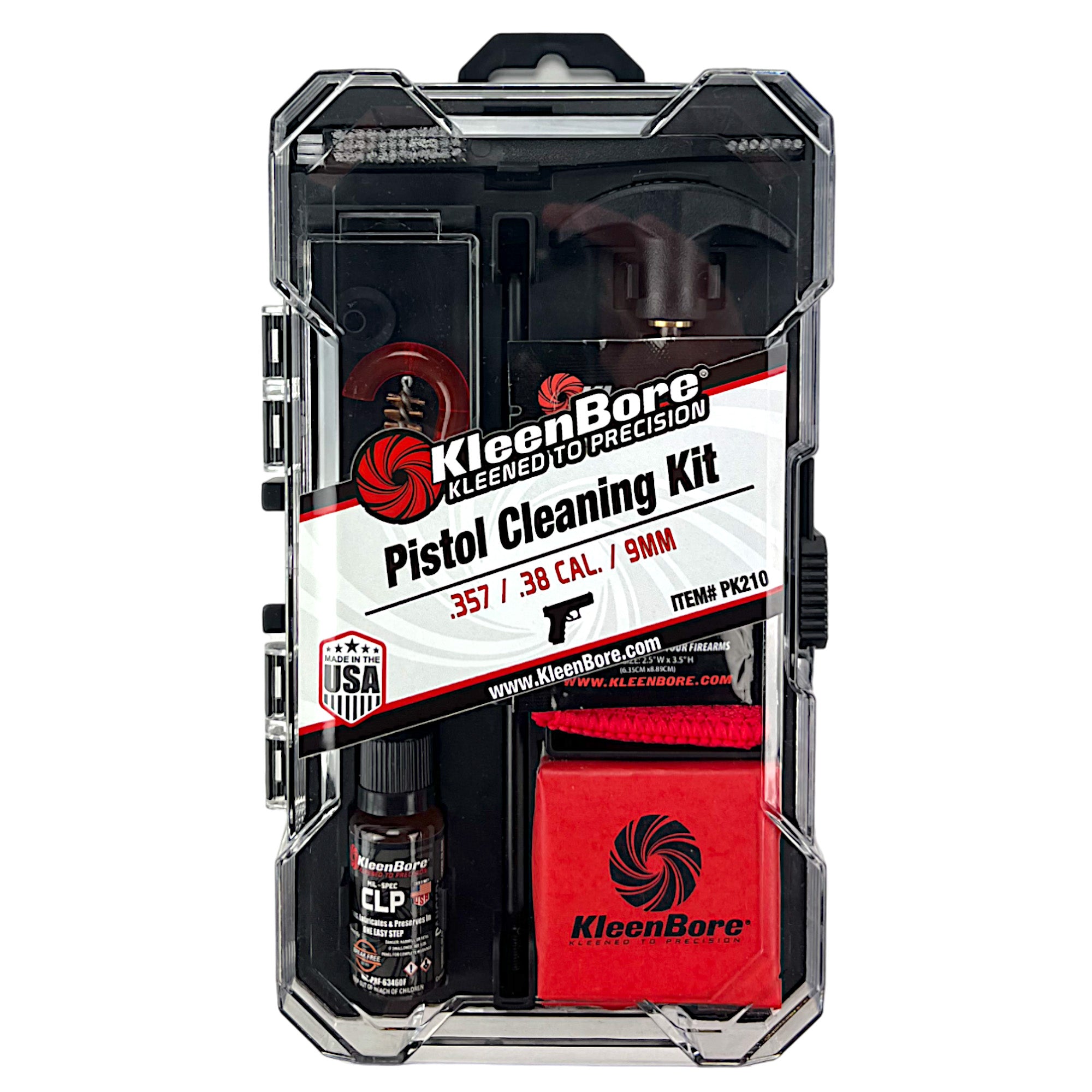 Kleen-Bore PK210 Cleaning Kit for 38, 357, and 9mm Firearms