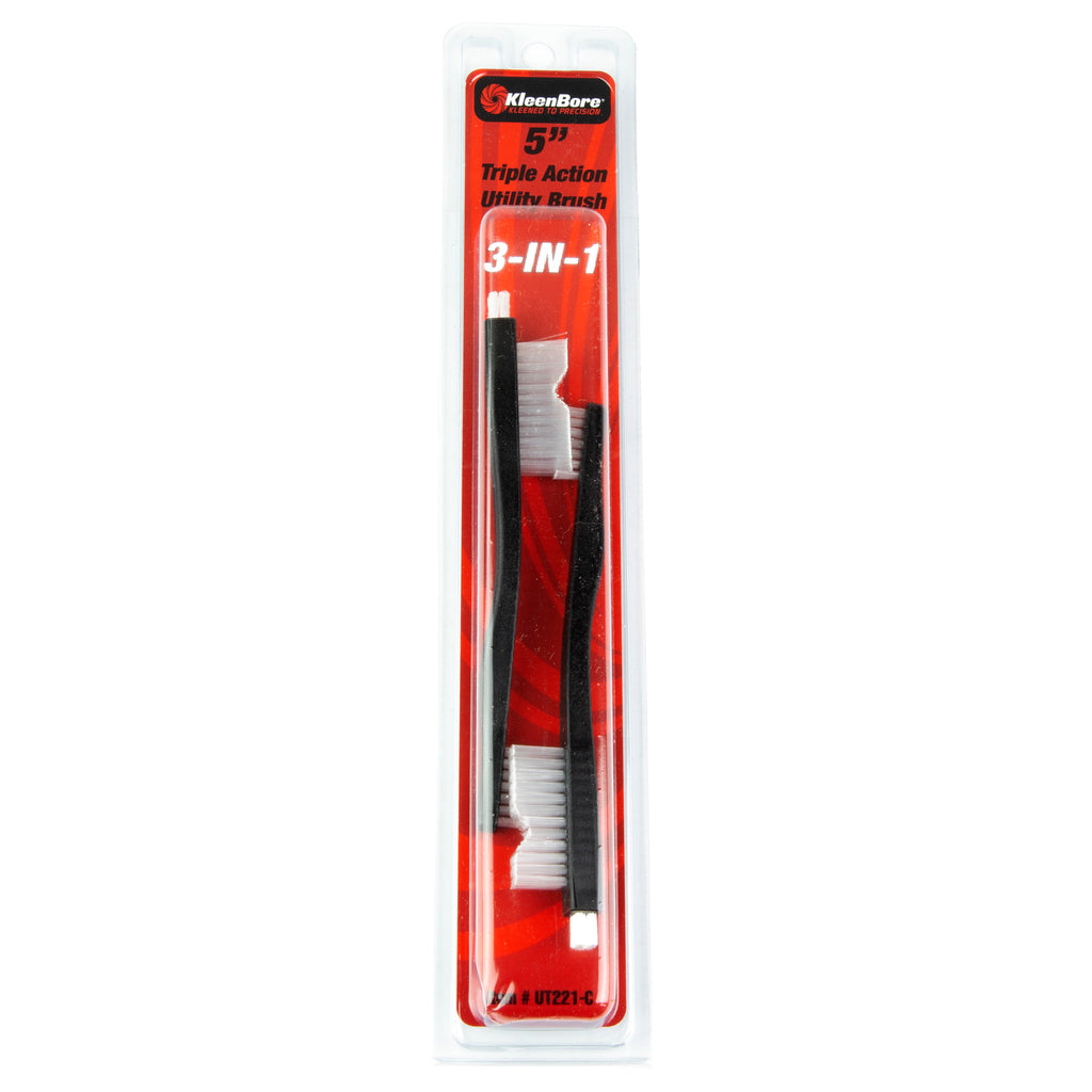 Kleen-Bore Triple Action 5-Inch Nylon Utility Brush (2-Pack) - Versatile Firearm Maintenance Tool