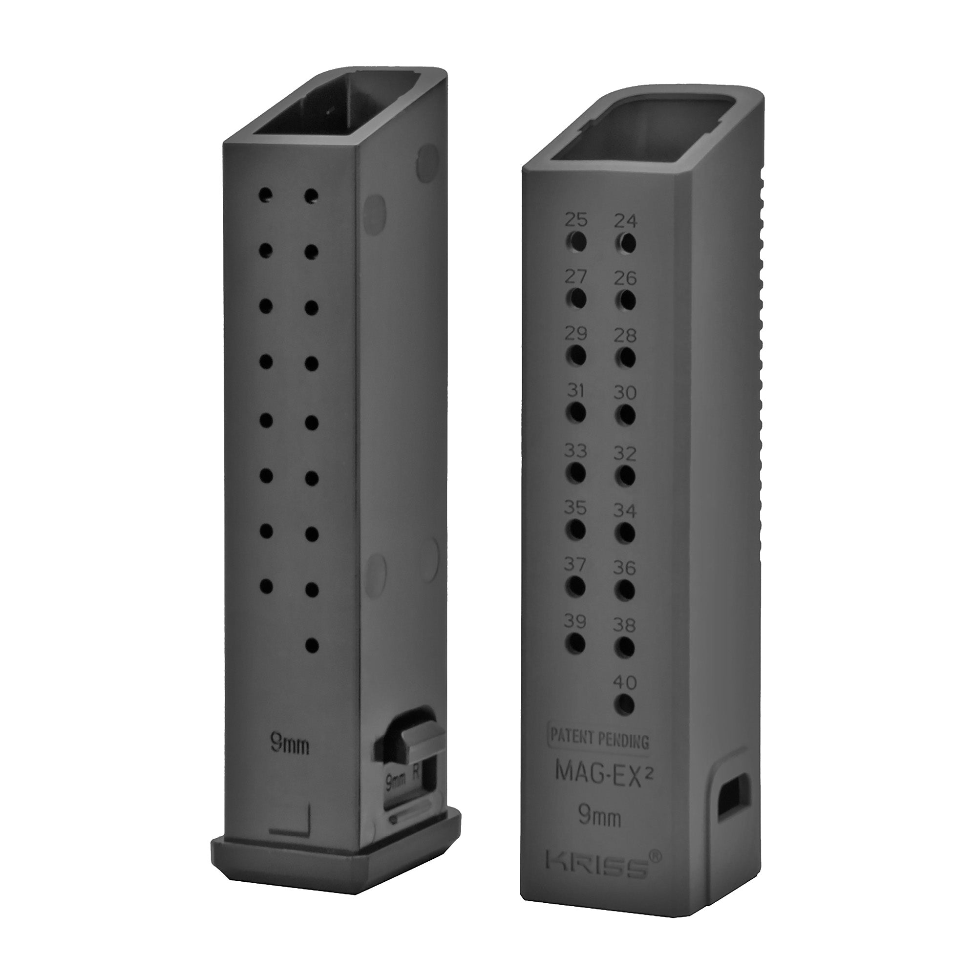KRISS USA Inc KVA-MX2K90BL01 MagEx2 Kit for Glock G17/G20/G21 - Extended Magazine Capacity