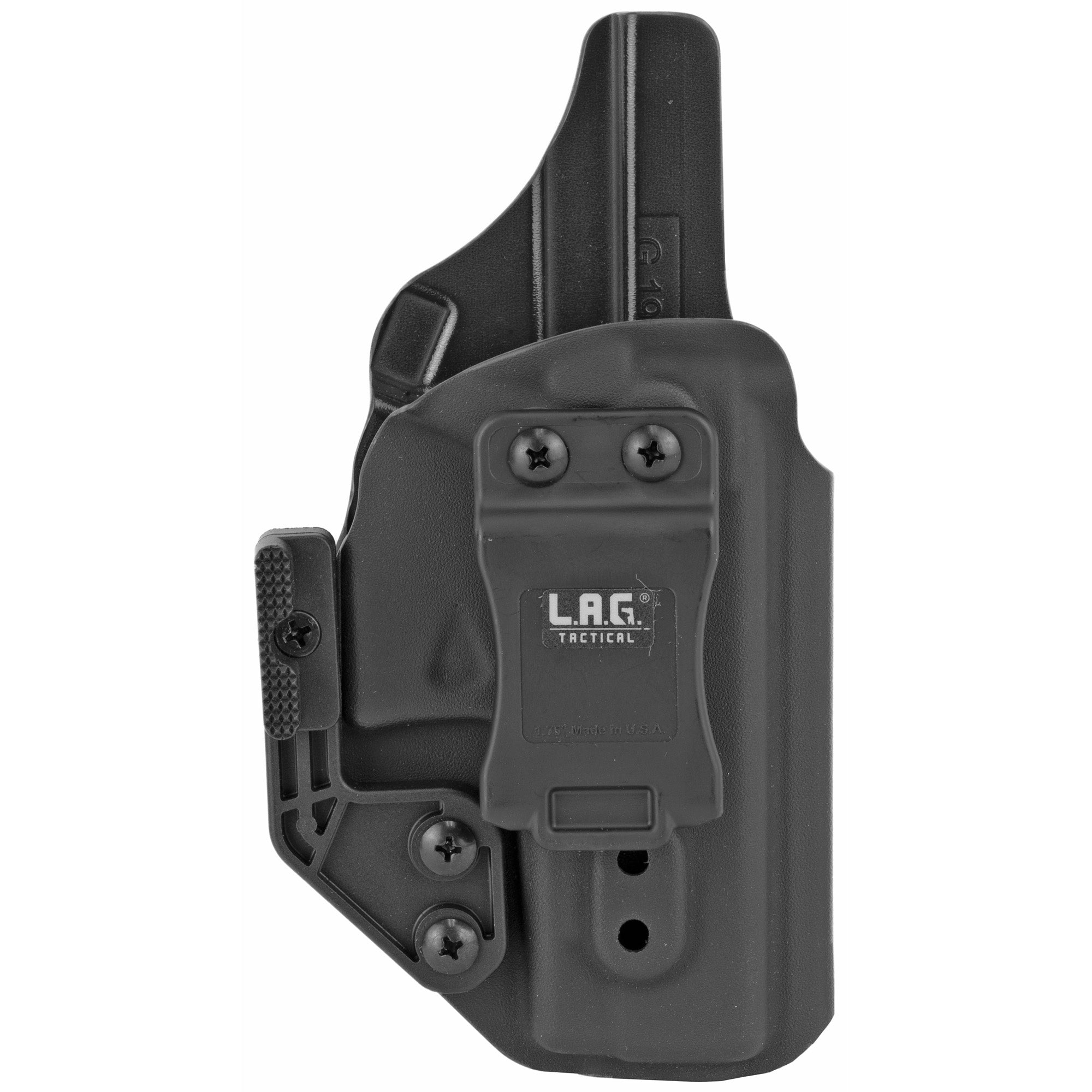 L.A.G. Tactical Inc. Appendix Inside Waistband Kydex Holster for Glock 19, Right Hand, Black