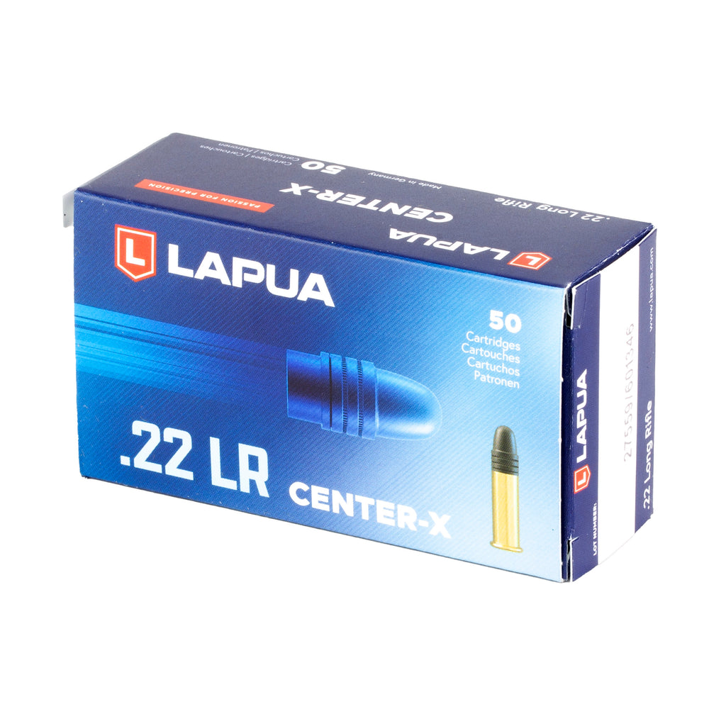 Lapua Center-X .22 Long Rifle Ammunition - 40 Grain Lead Round Nose, 50 Rounds per Box
