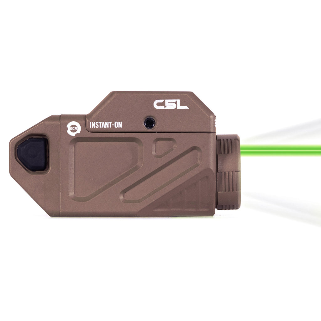 Viridian C5L Weaponlight with Laser in Flat Dark Earth – Compact Green Laser Sight and Light