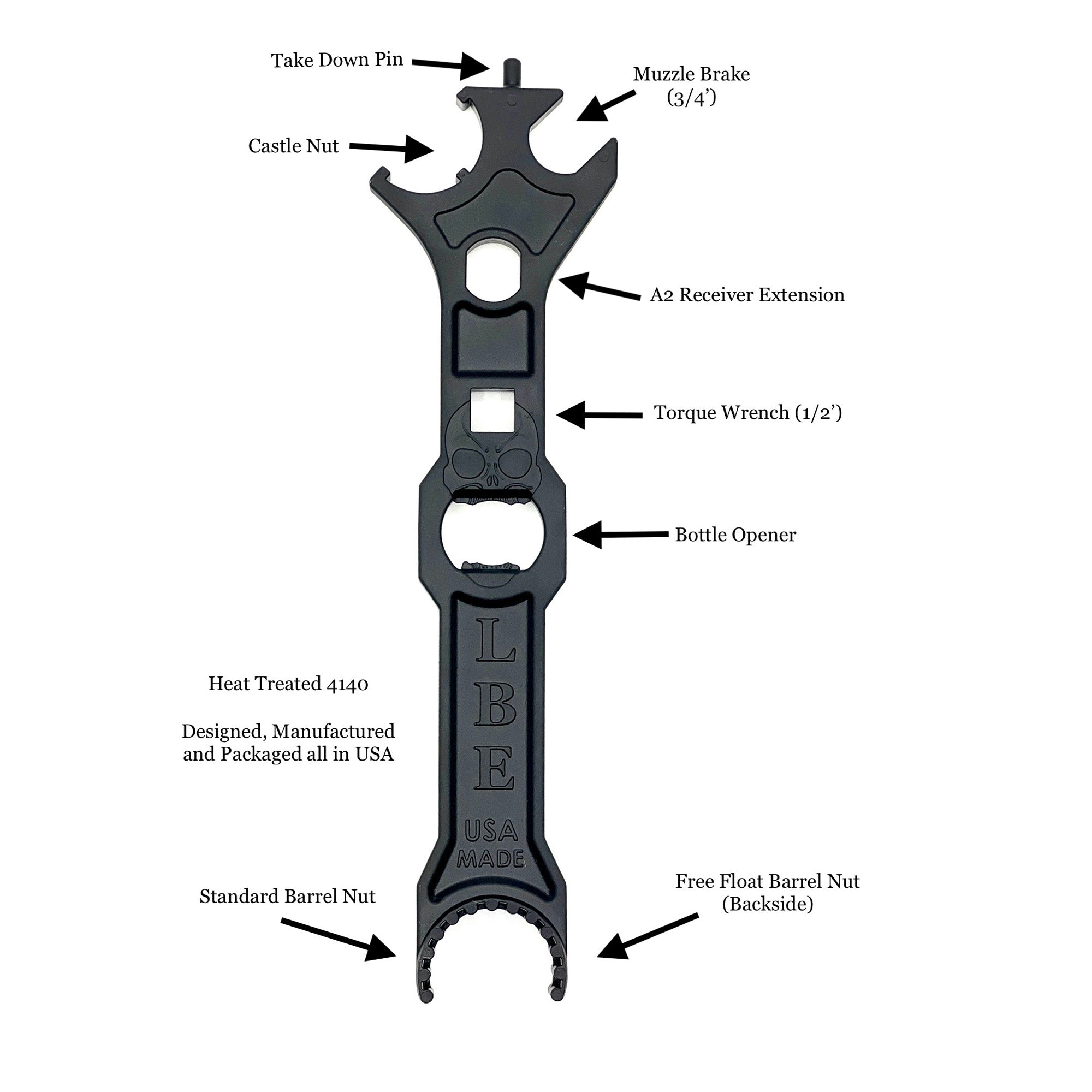 LBE Unlimited AR-15 Armorers Tool Black - Model ARMTL