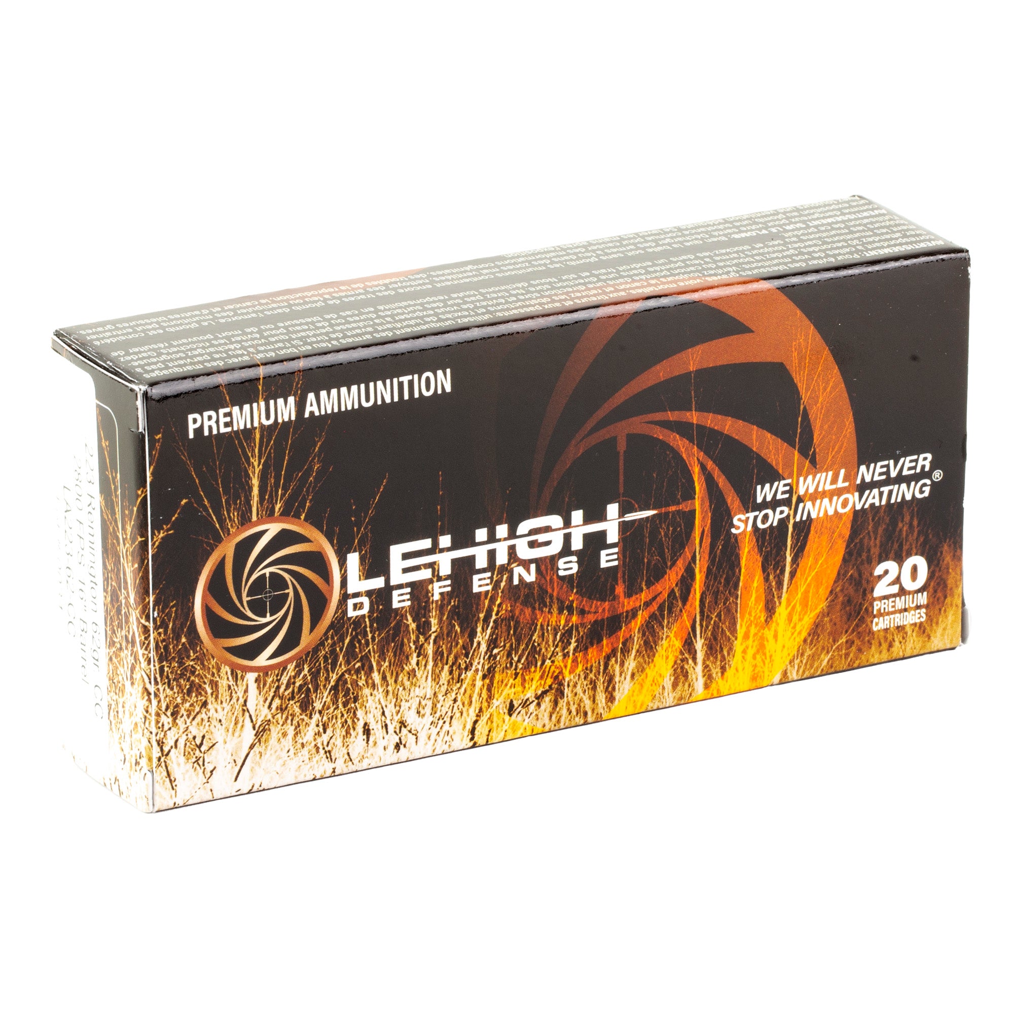 Lehigh Defense Controlled Chaos .223 Remington 62 Grain Boat Tail Hollow Point Ammunition (20/200)