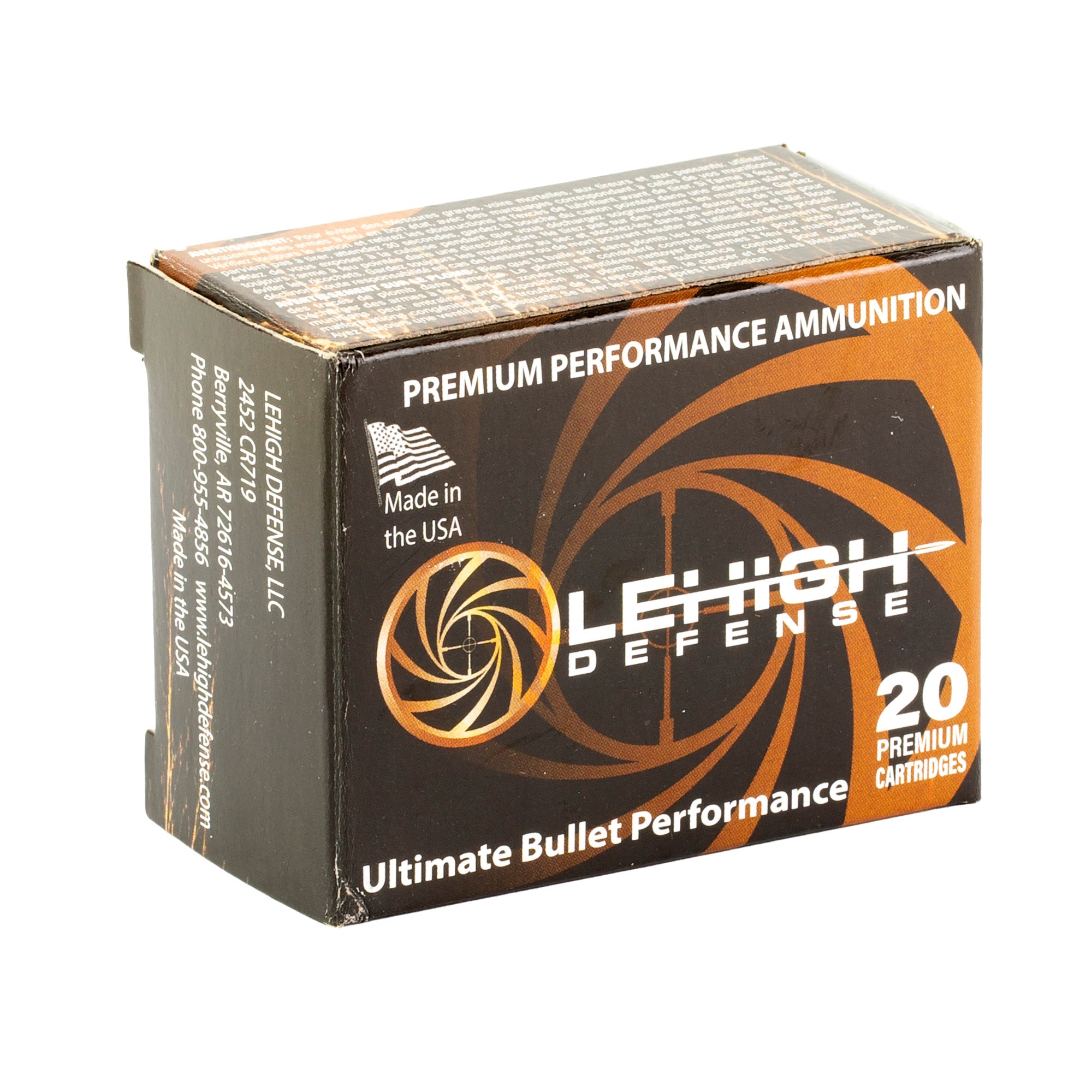 Lehigh Defense Xtreme Defense .380 ACP 68-Grain Fluid Transfer Monolithic Ammo - 20 Rounds per Box, 200 per Case