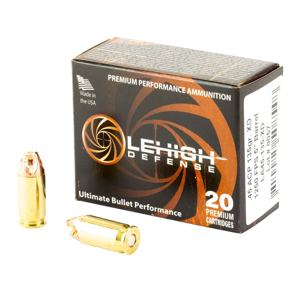 Lehigh Defense Xtreme Defense .45 ACP 135-Grain Copper Bullet (20 Pack)