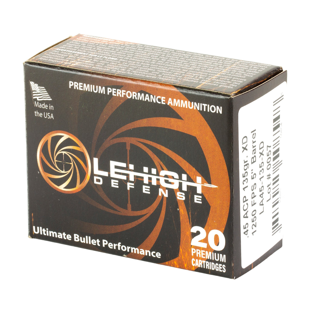 Lehigh Defense Xtreme Defense .45 ACP 135-Grain Copper Bullet (20 Pack)