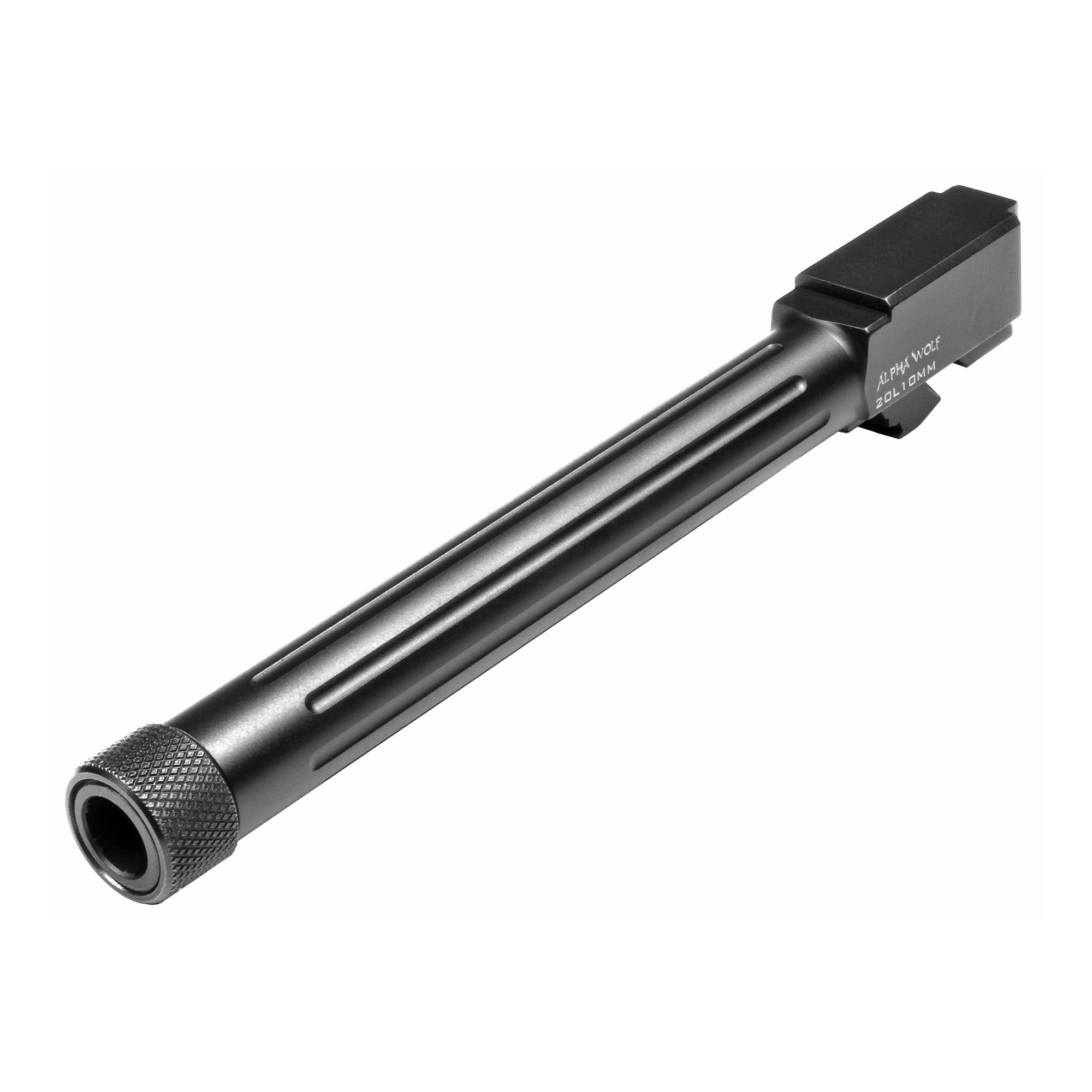 Lone Wolf Distributors Alpha Wolf 10mm Threaded & Fluted Barrel for Glock G20L - Black