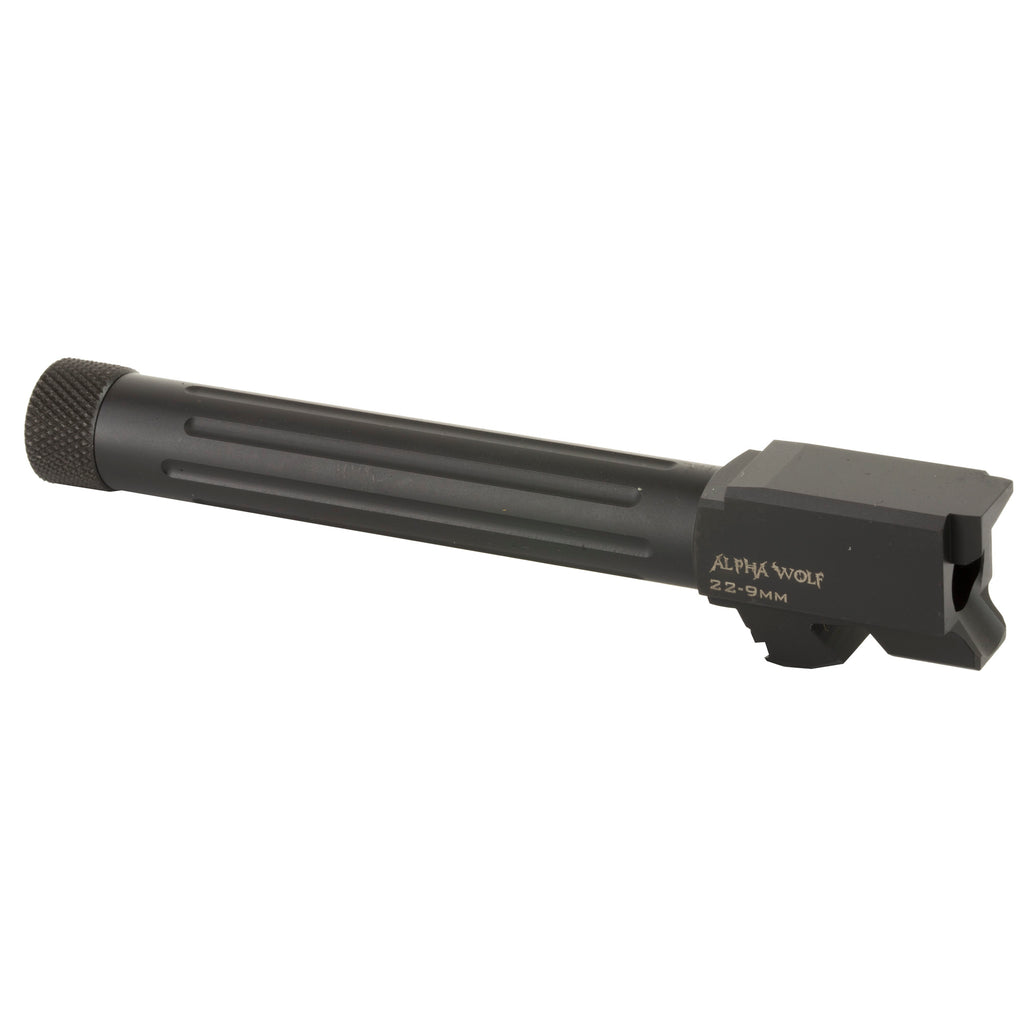 Lone Wolf Distributors Alpha Wolf Barrel for Glock G22/G31 with Threaded & Fluted Design, 9mm