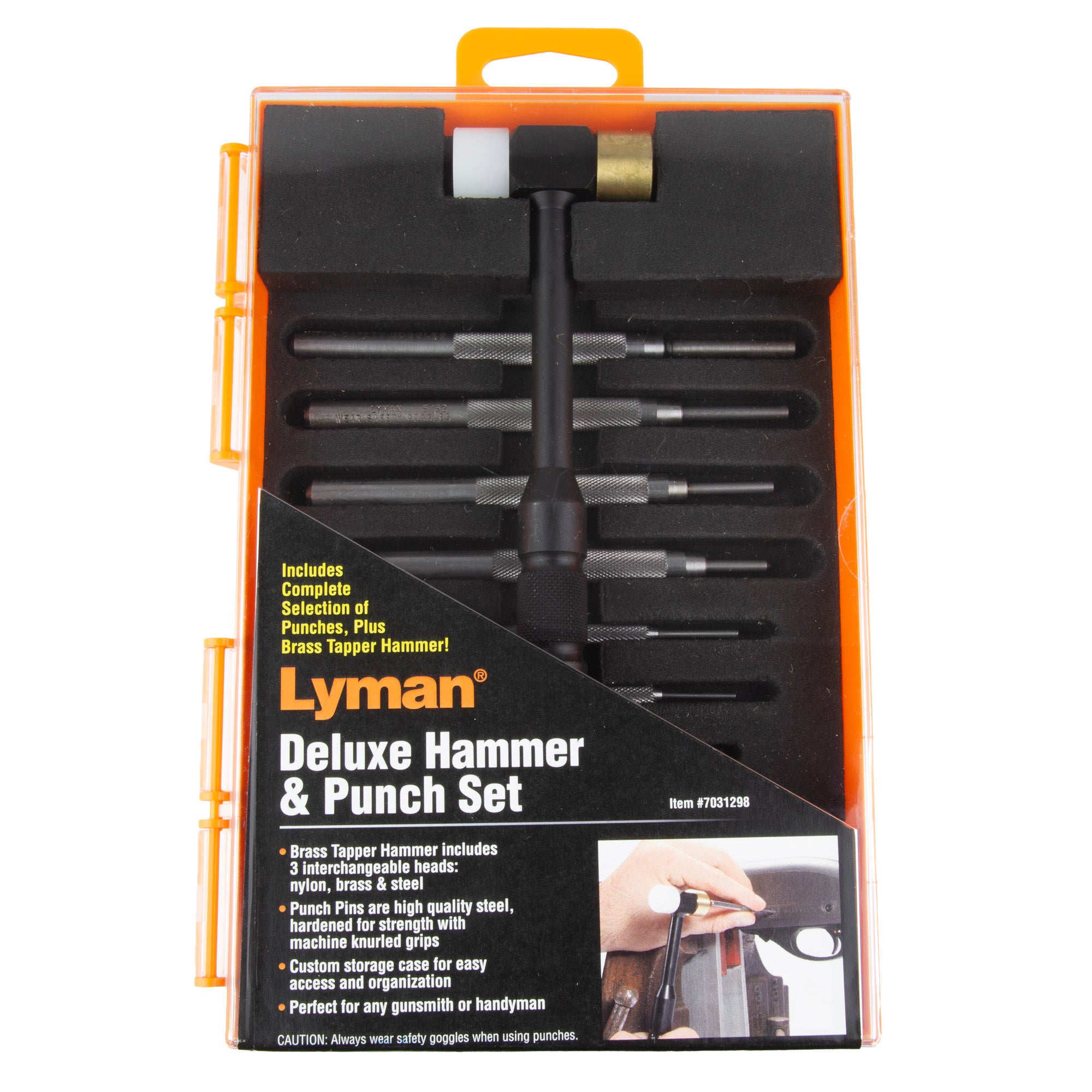 Lyman Products Deluxe Hammer & Punch Set – Complete Steel and Brass Gunsmith Kit