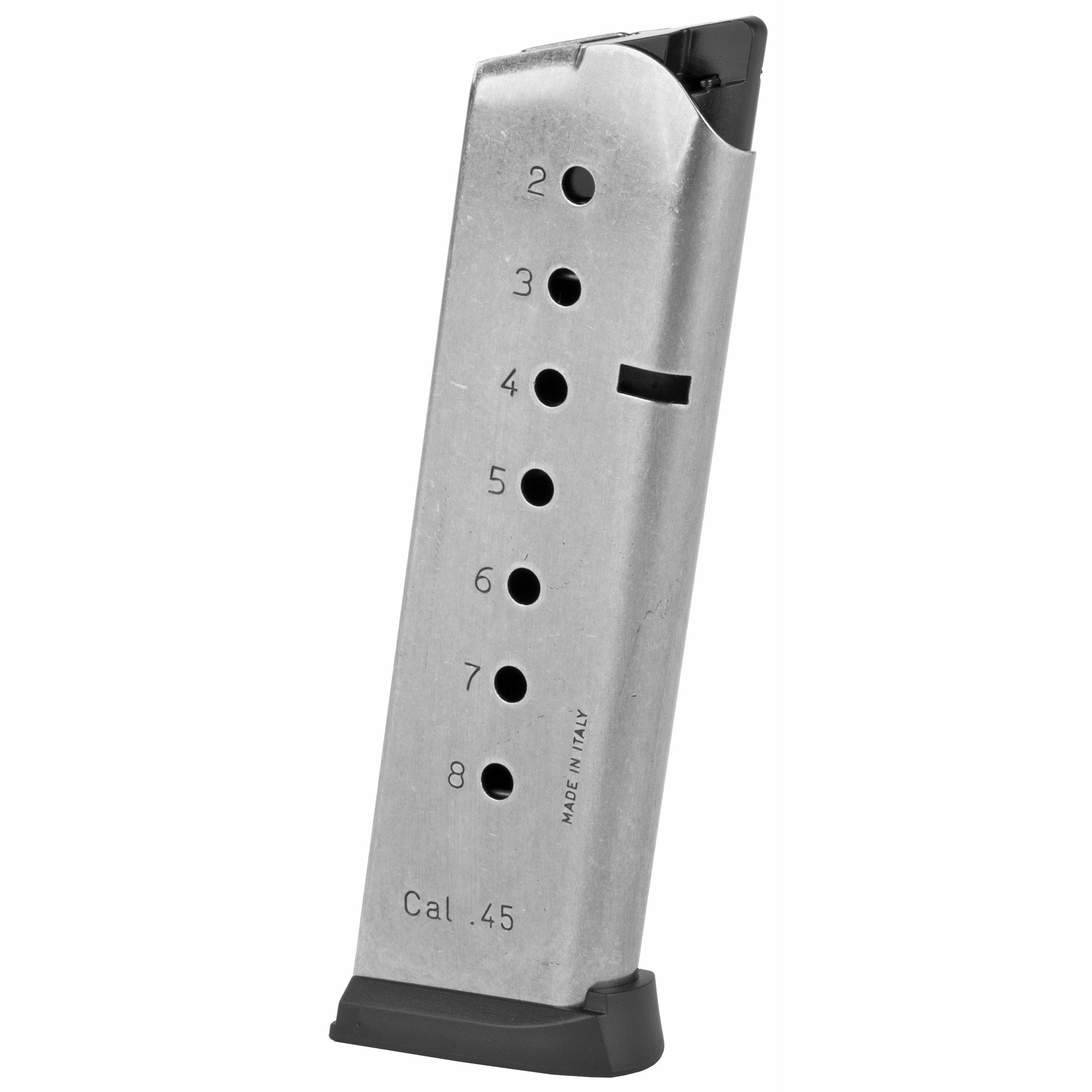 Mec-Gar USA MGCG4508SPF 8-Round Silver Magazine for 1911 Full Size Pistols in 45 ACP