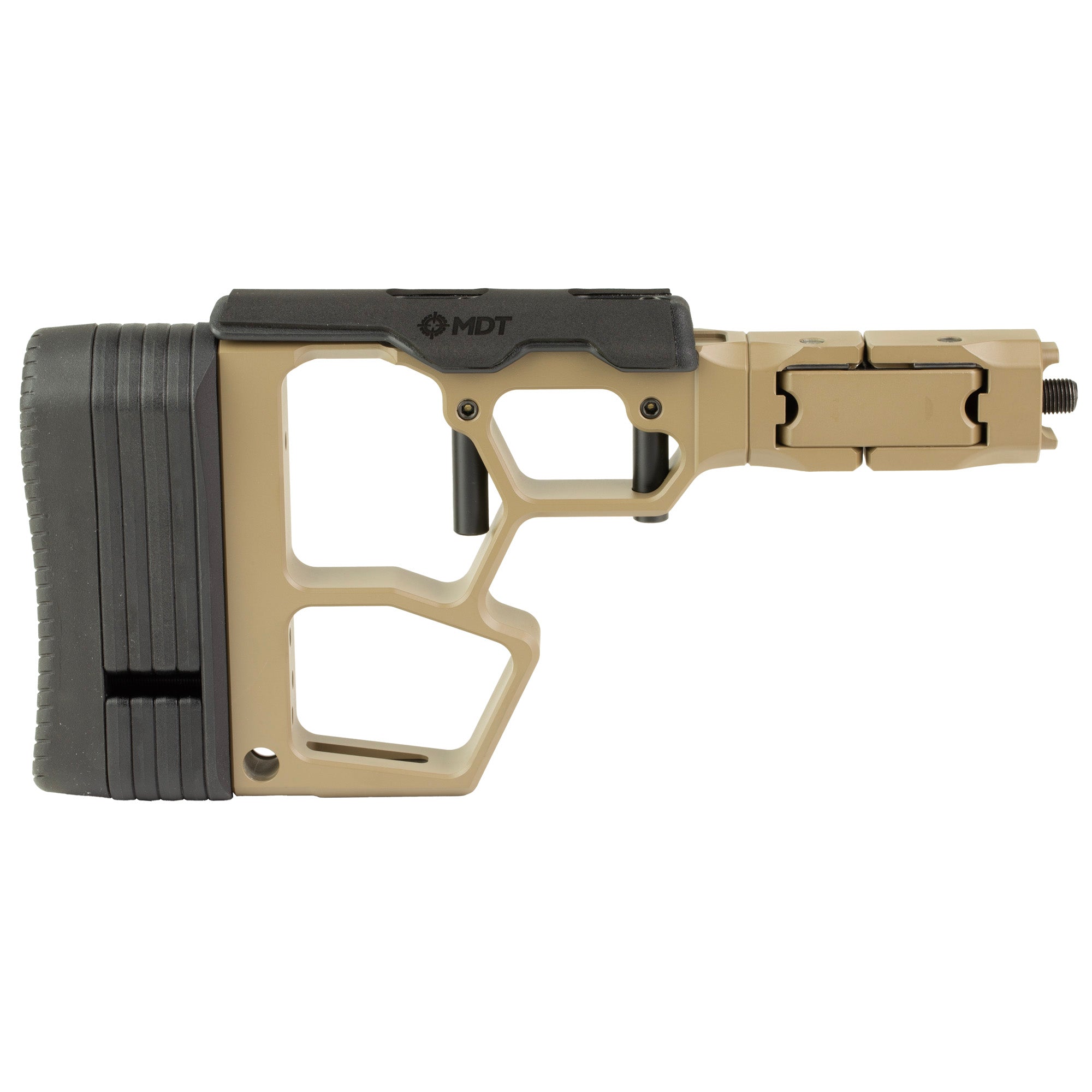 MDT SRS-XF Premier Folding Buttstock in Flat Dark Earth – Compact and Durable Rifle Stock