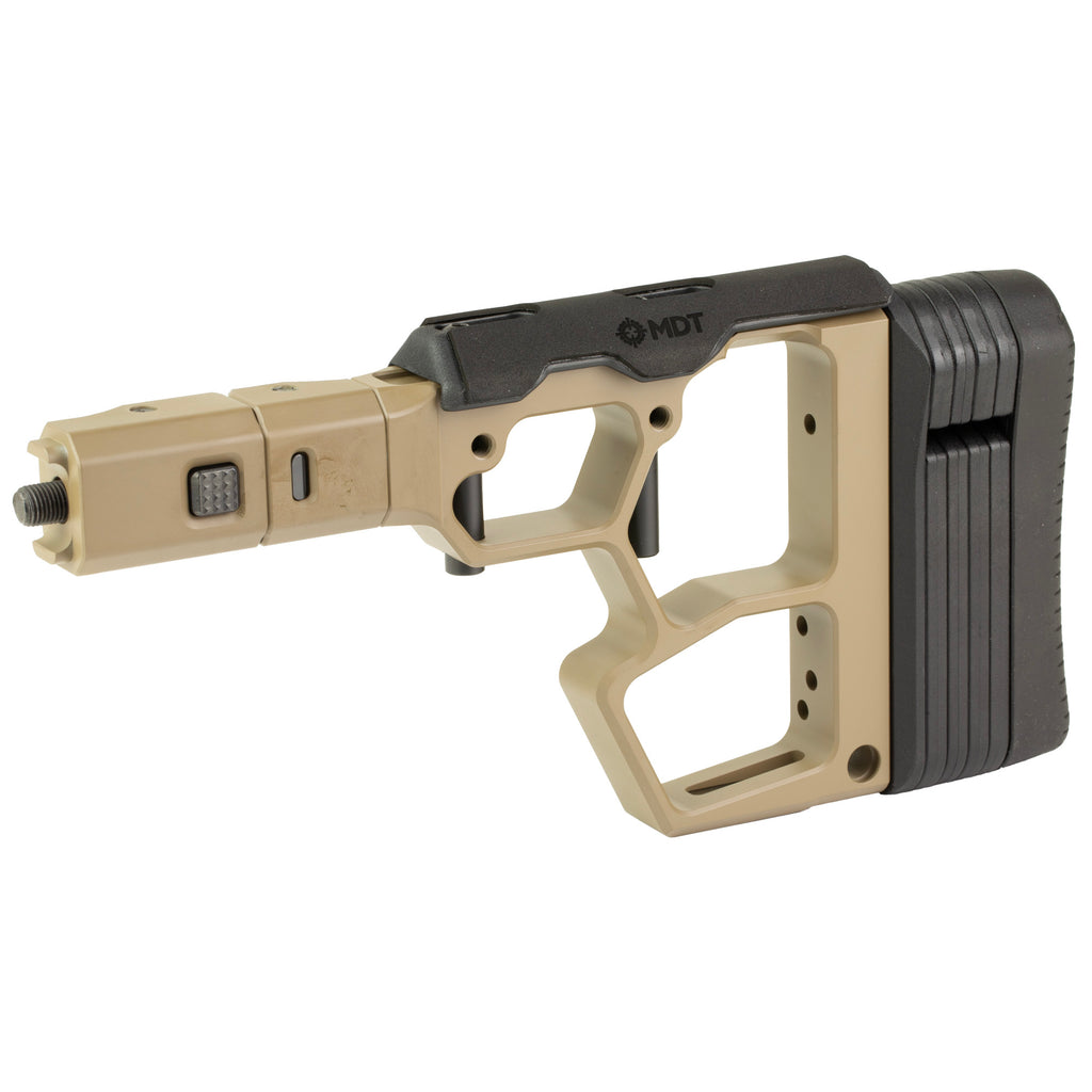 MDT SRS-XF Premier Folding Buttstock in Flat Dark Earth – Compact and Durable Rifle Stock