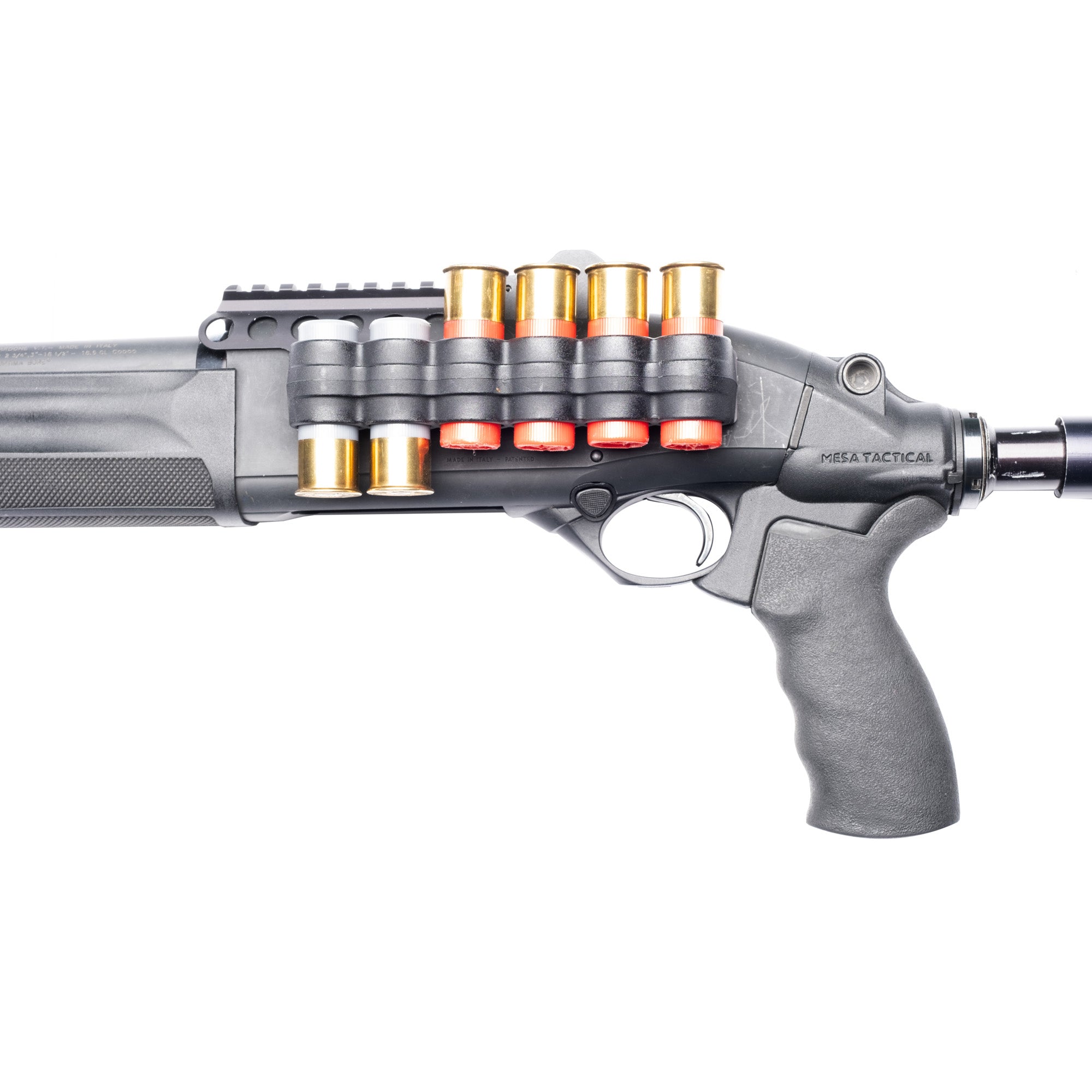 Mesa Tactical SureShell Polymer Side Saddle for Beretta 1301 Shotguns - 6 Shell Capacity, Black