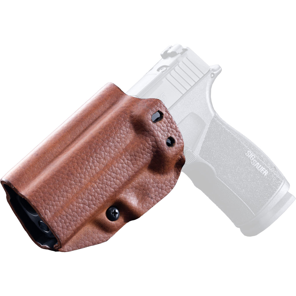 Mission First Tactical H3-SIG-6-BR1 Hybrid Inside Waistband Holster for Sig Sauer P365-XMacro - Brown Kydex and Leather Design