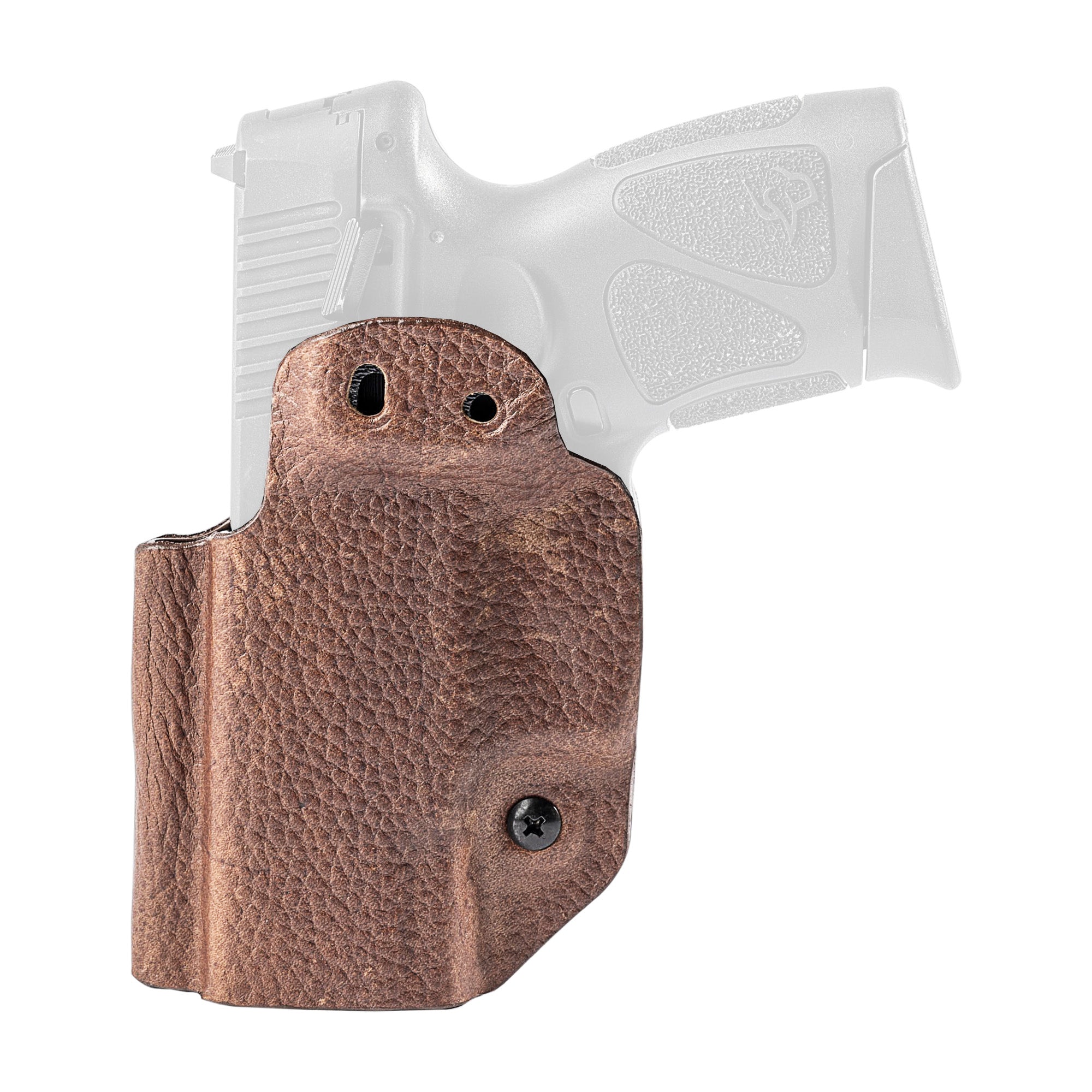 Mission First Tactical Hybrid Holster for Taurus G2C/S/G3C in Brown – Kydex and Leather Inside Waistband Design