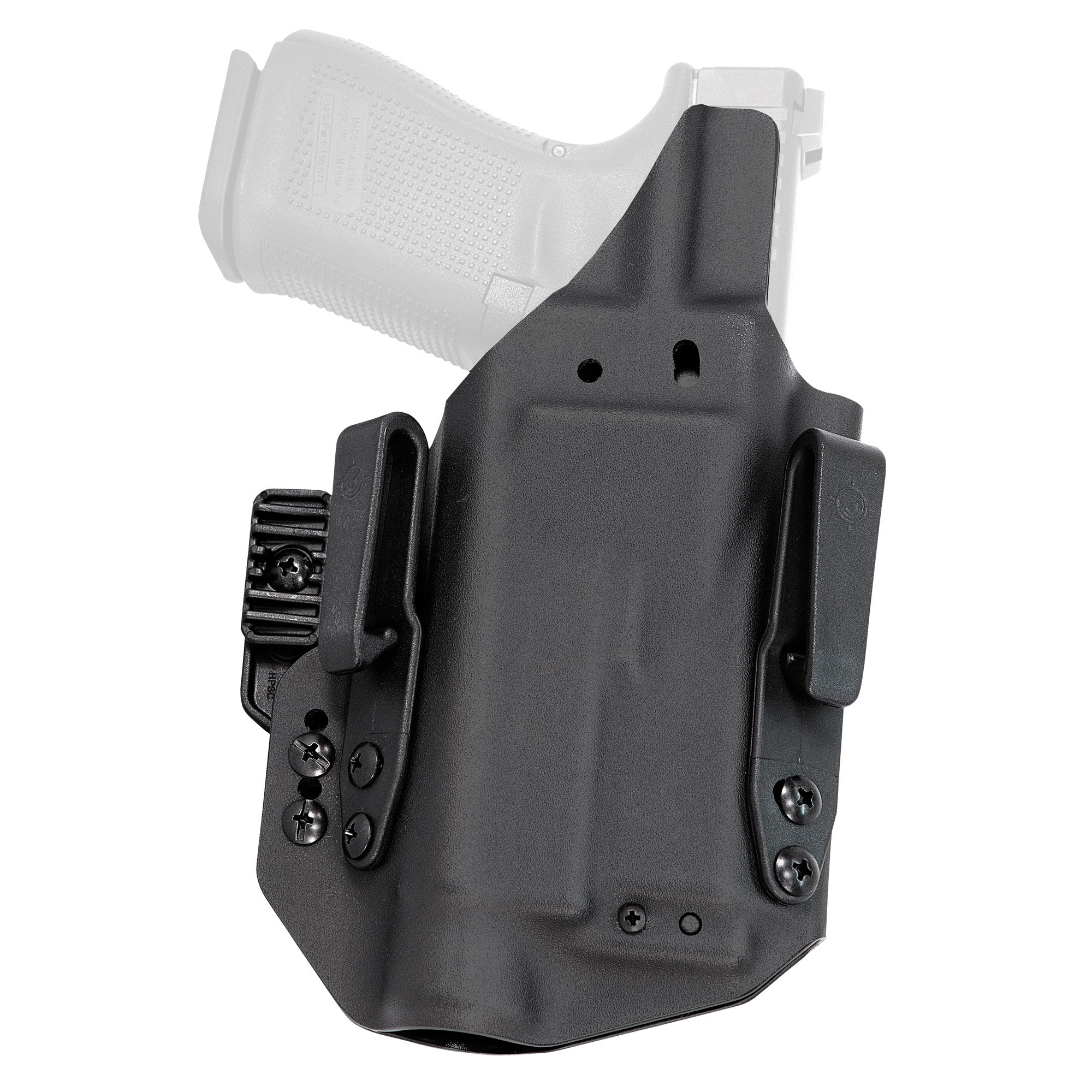 Mission First Tactical Pro Holster for Glock 19 with TLR1 - Inside Waistband & Outside the Waistband Convertible, Ambidextrous Kydex Holster