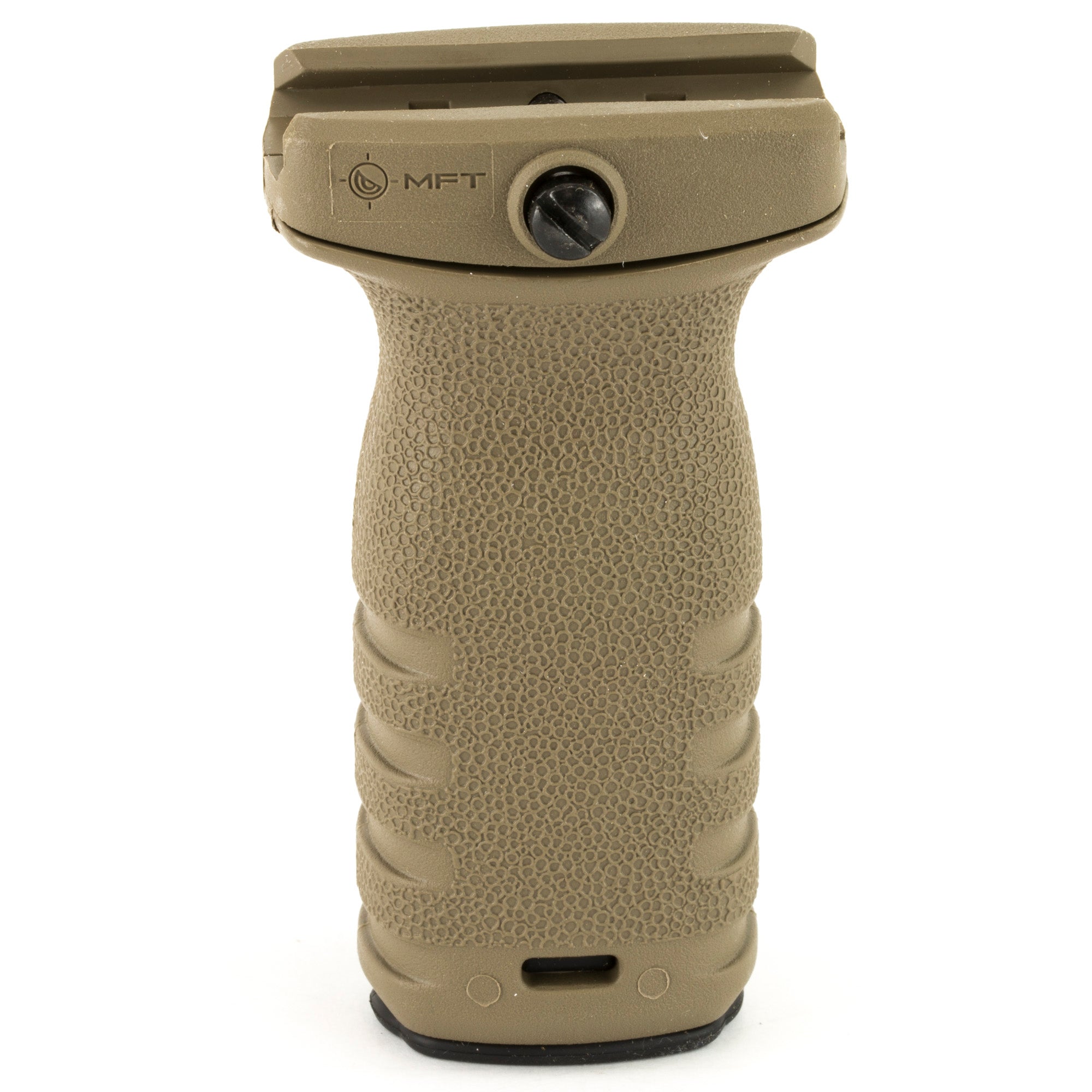 Mission First Tactical React Short Vertical Foregrip in Scorched Dark Earth – Compact, Textured Grip for Enhanced Control