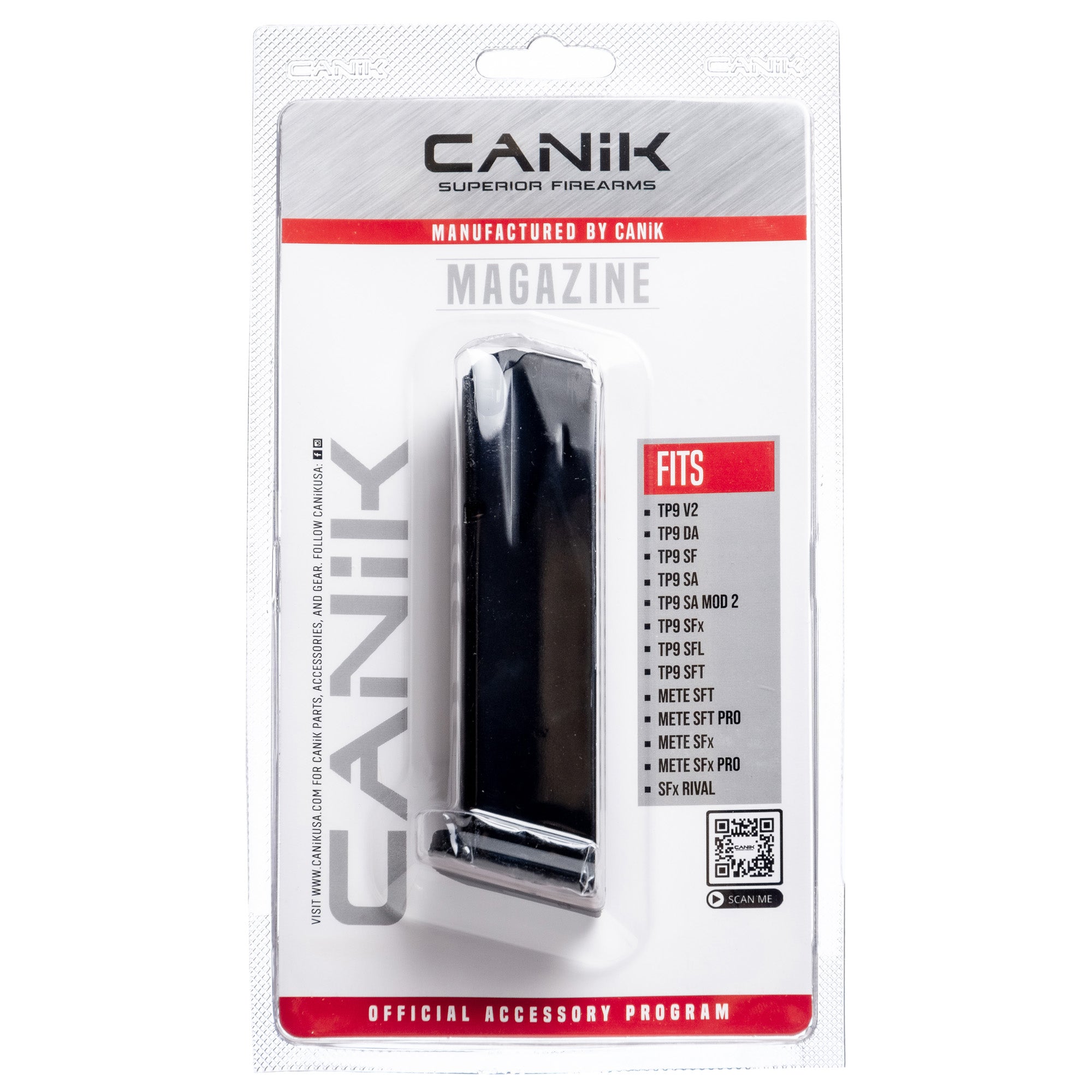 CANIK MAG CENT ARMS TP9 9mm Magazine - 18 Rounds Black