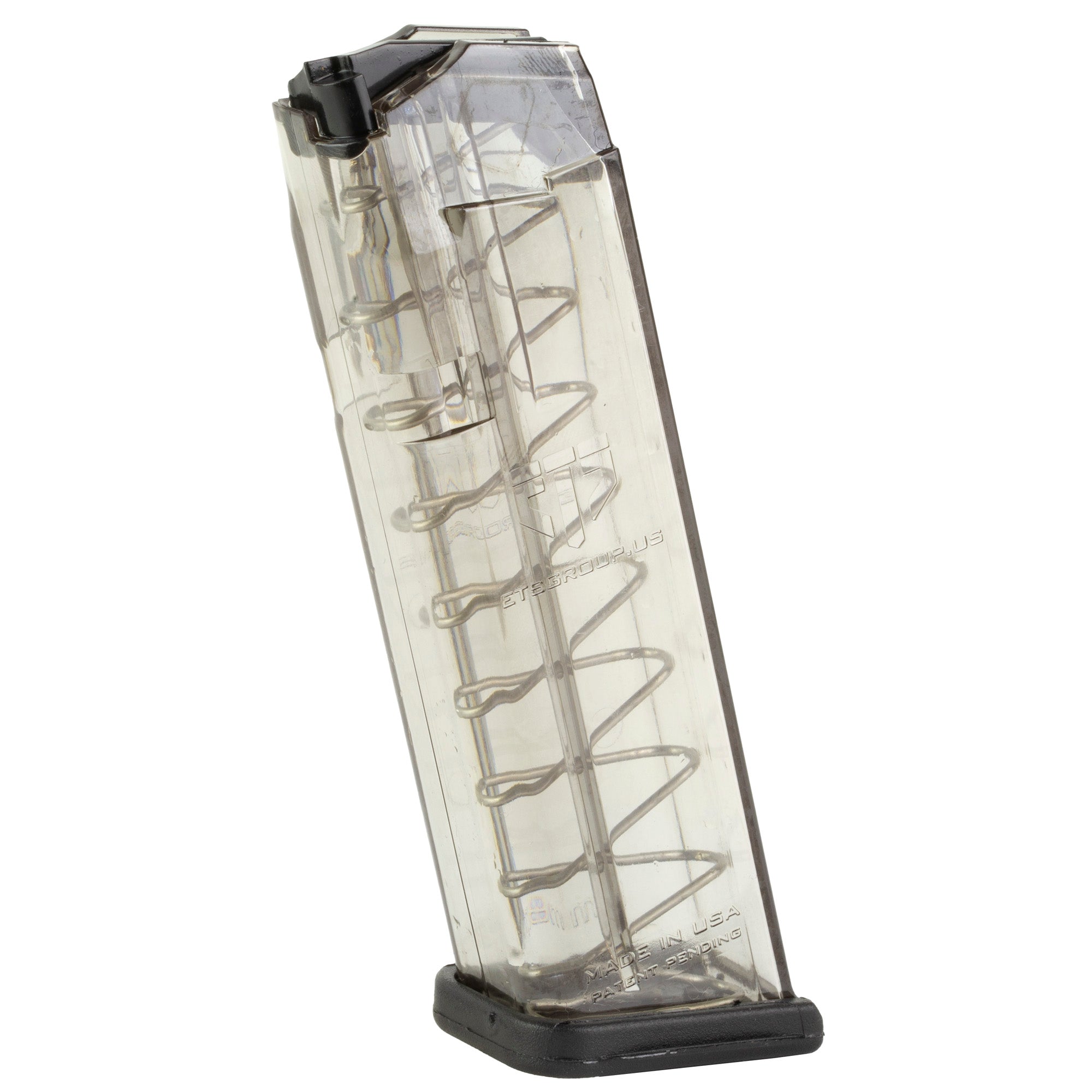 Elite Tactical Systems Group ETS Mag for Glock 17/19 9mm, 10-Round Capacity, Clear