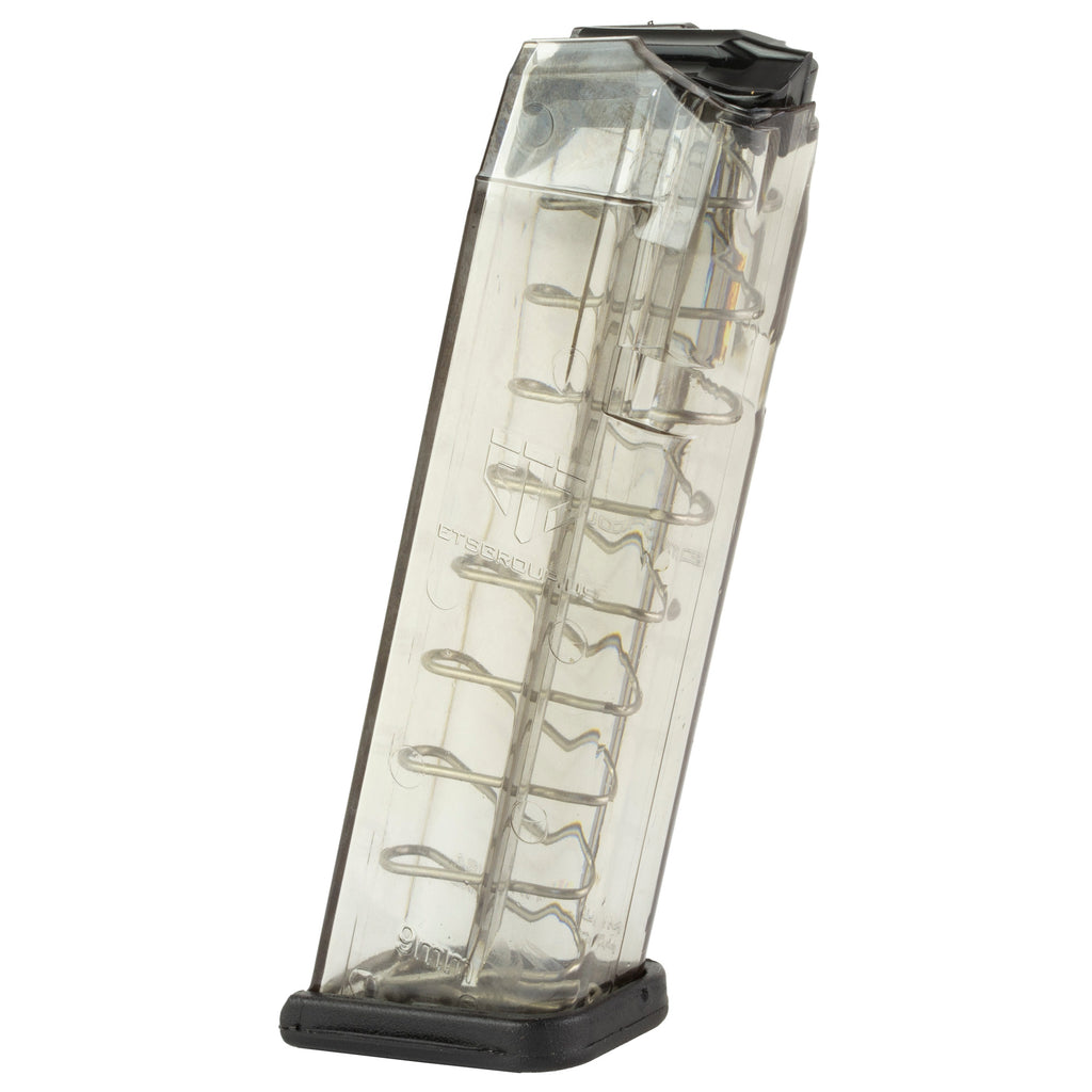 Elite Tactical Systems Group ETS Mag for Glock 17/19 9mm, 10-Round Capacity, Clear
