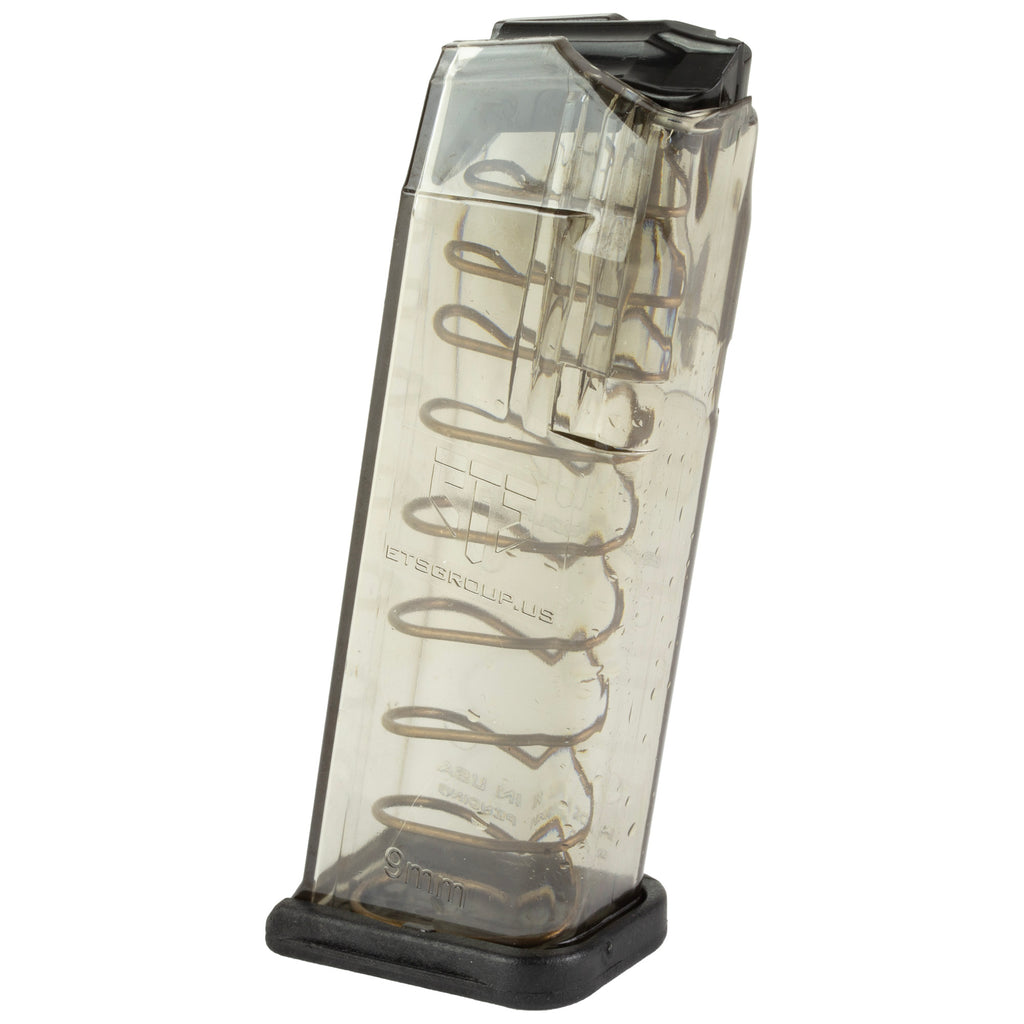 Elite Tactical Systems Group ETS Magazine for Glock 19/26 9mm, 15-Round Capacity, Clear