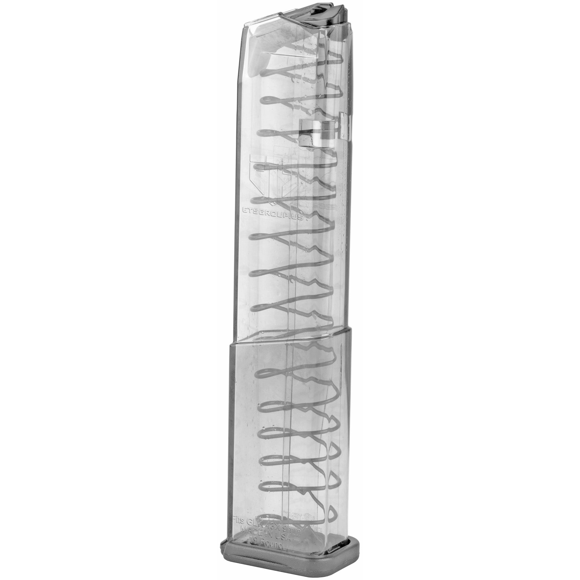 Elite Tactical Systems Group ETS Mag for Glock 43X 9mm, 19 Round Capacity, Clear Polymer Magazine