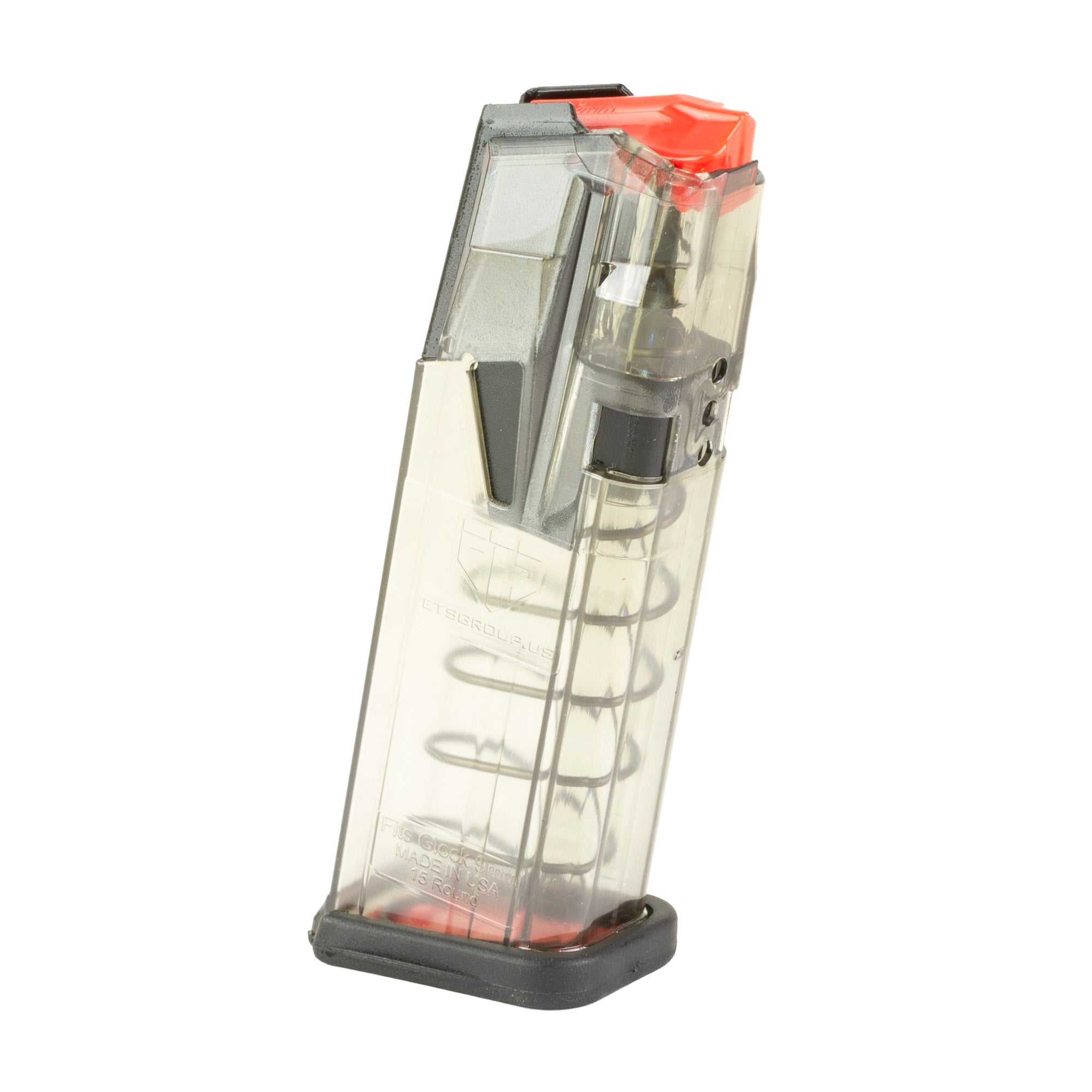 Elite Tactical Systems Group ETS Omega Magazine for Glock 19/26 9mm, 15 Round Capacity, Clear